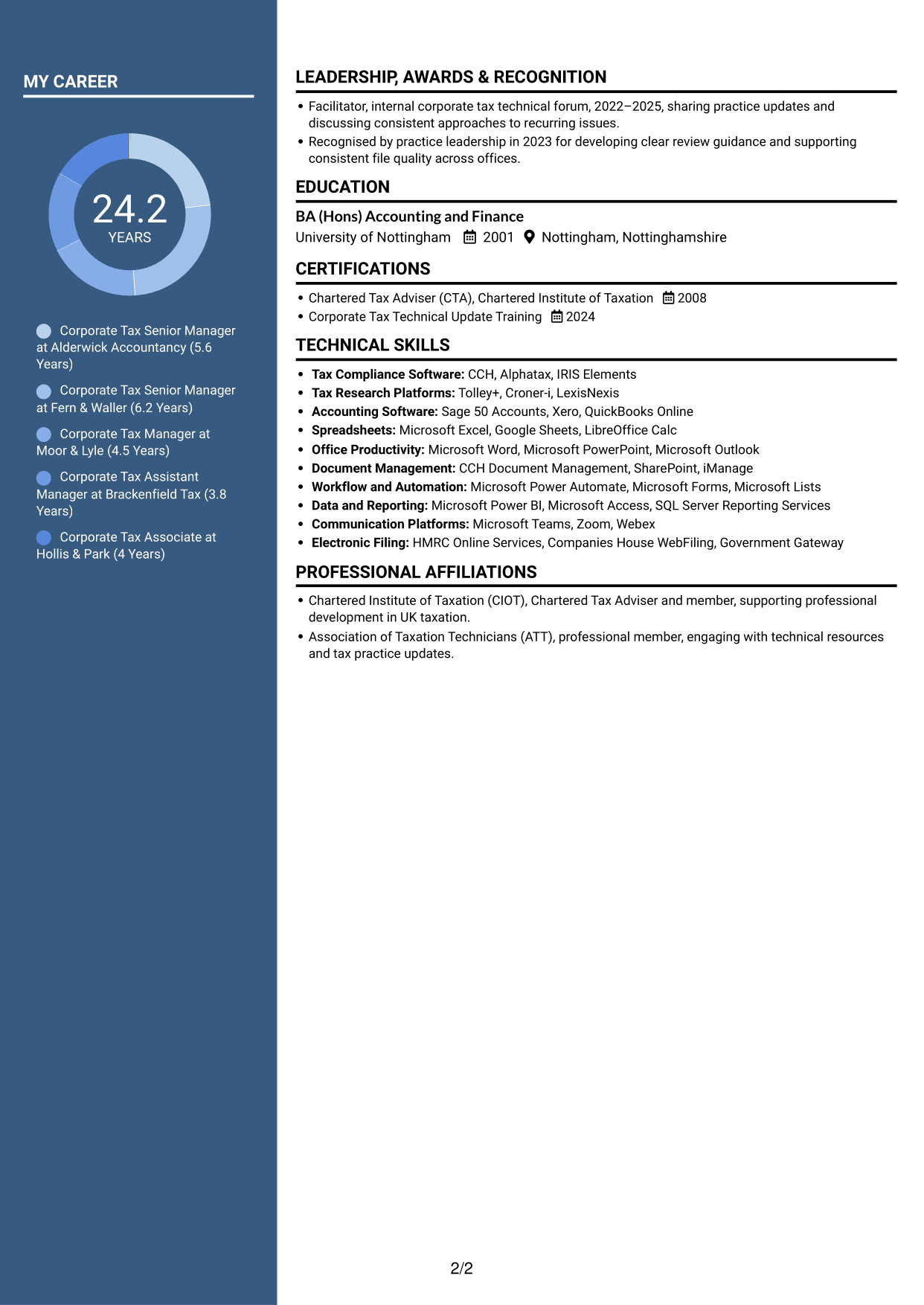 CV example — page 2