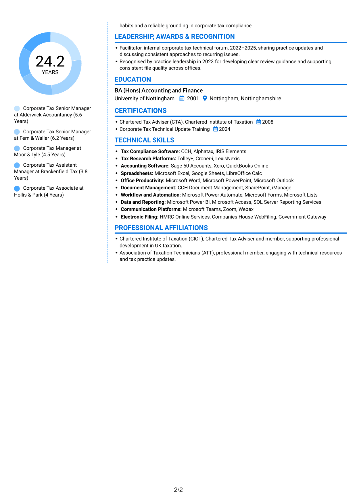 CV example — page 2