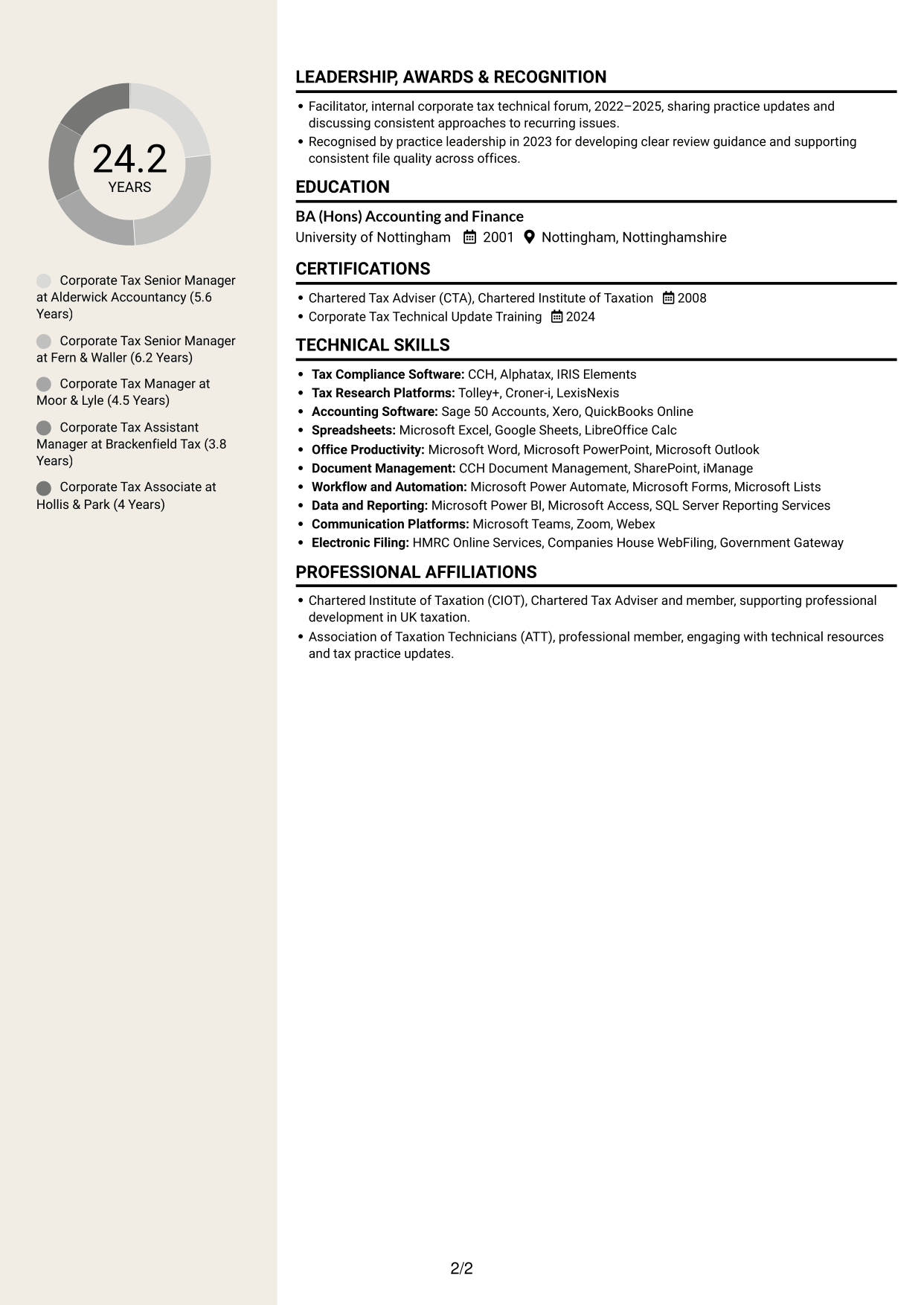 CV example — page 2