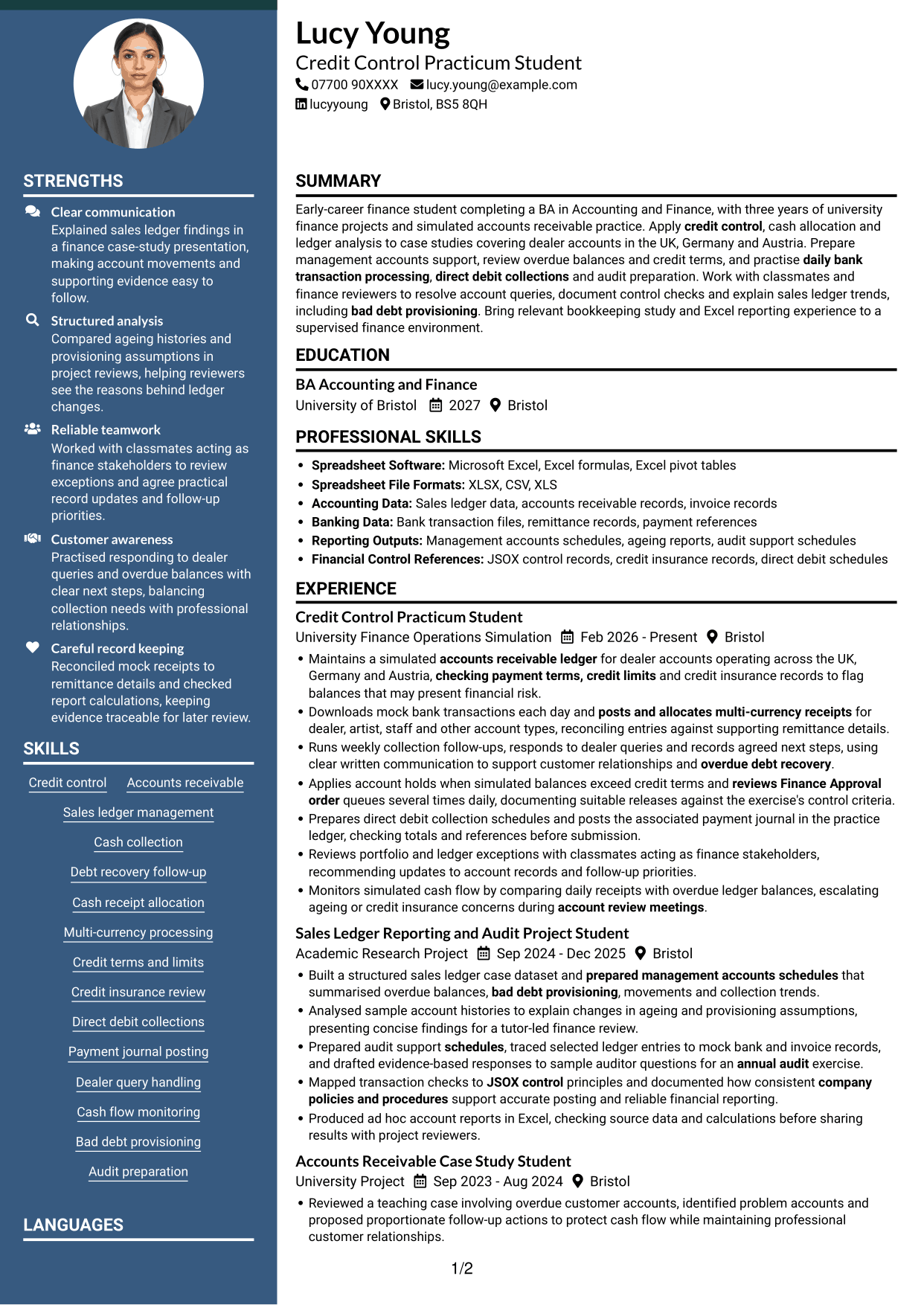 CV example — page 1