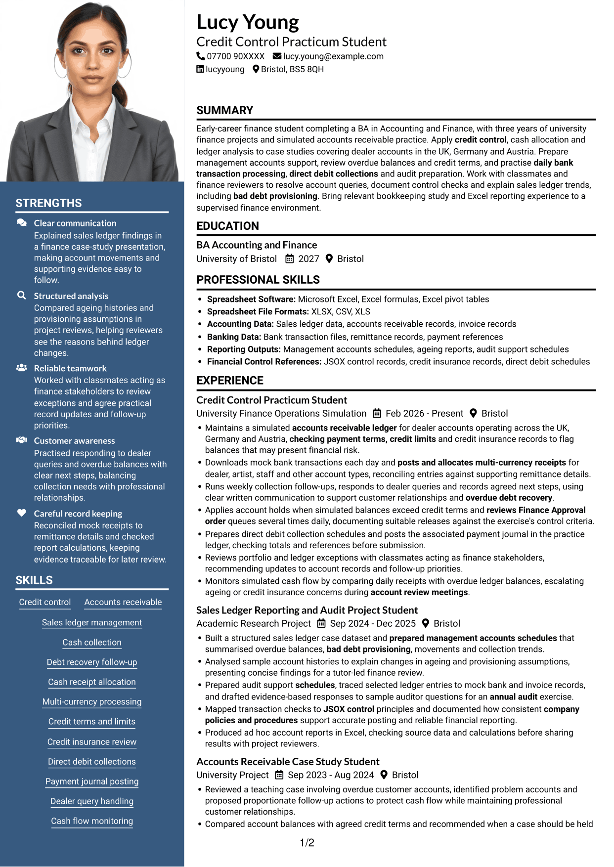 CV example — page 1