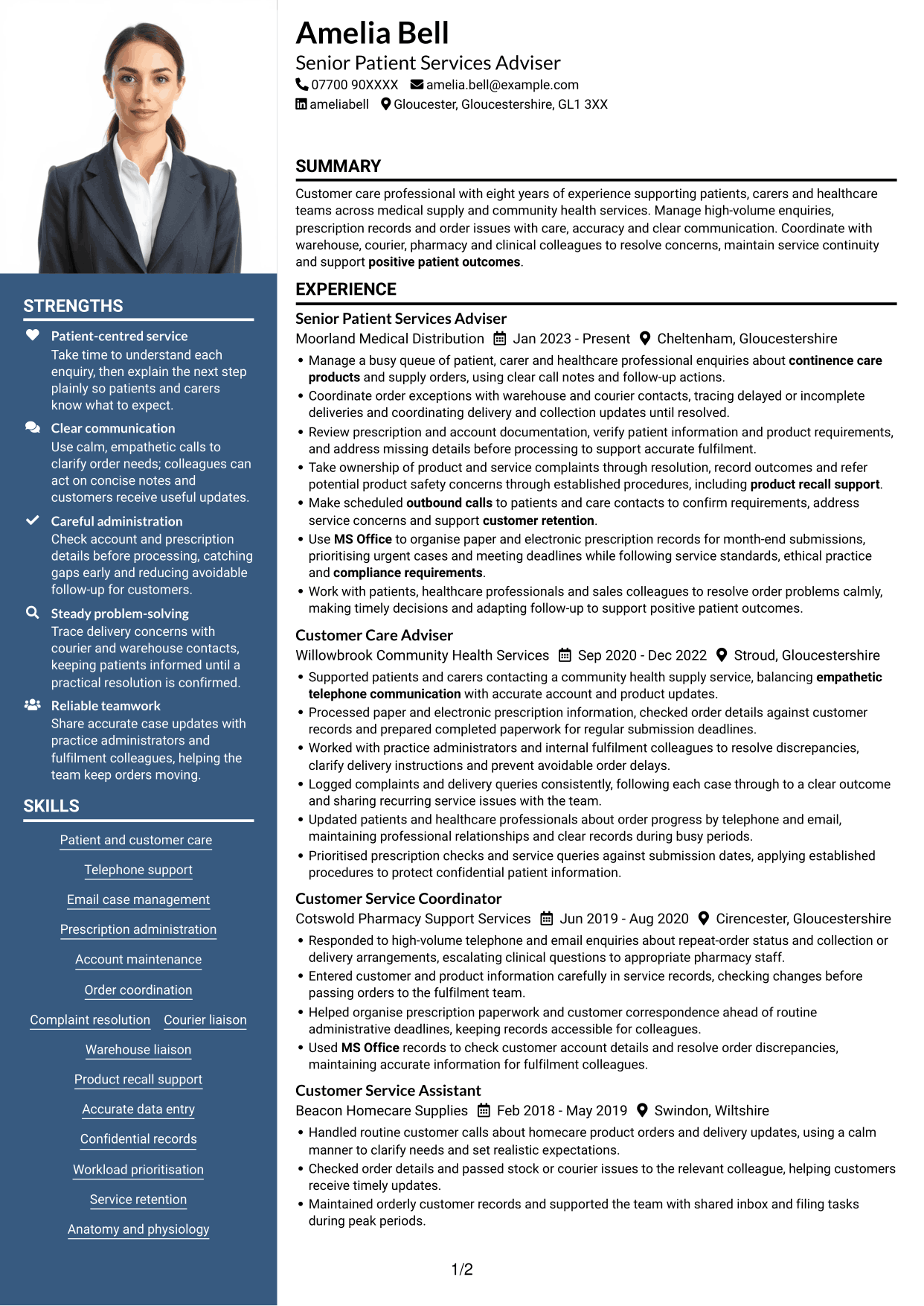 CV example — page 1
