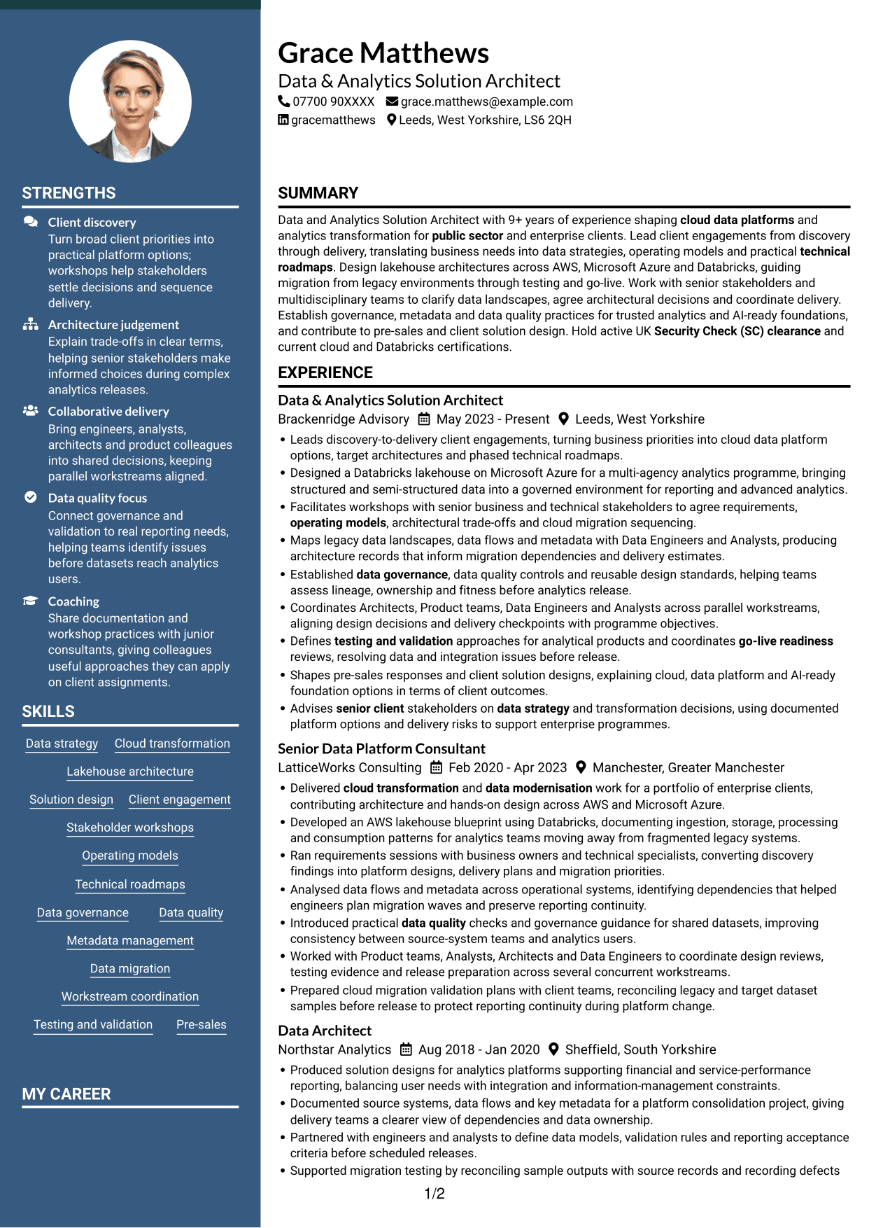 CV example — page 1