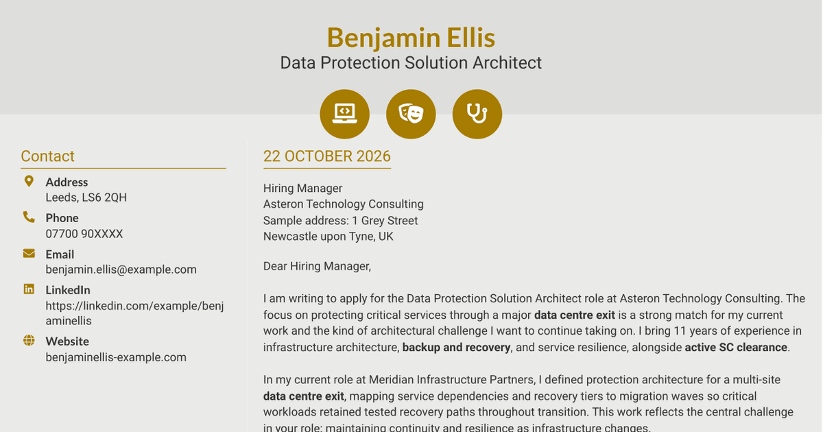 7 Data Protection Solution Architect Cover Letter Templates with Example