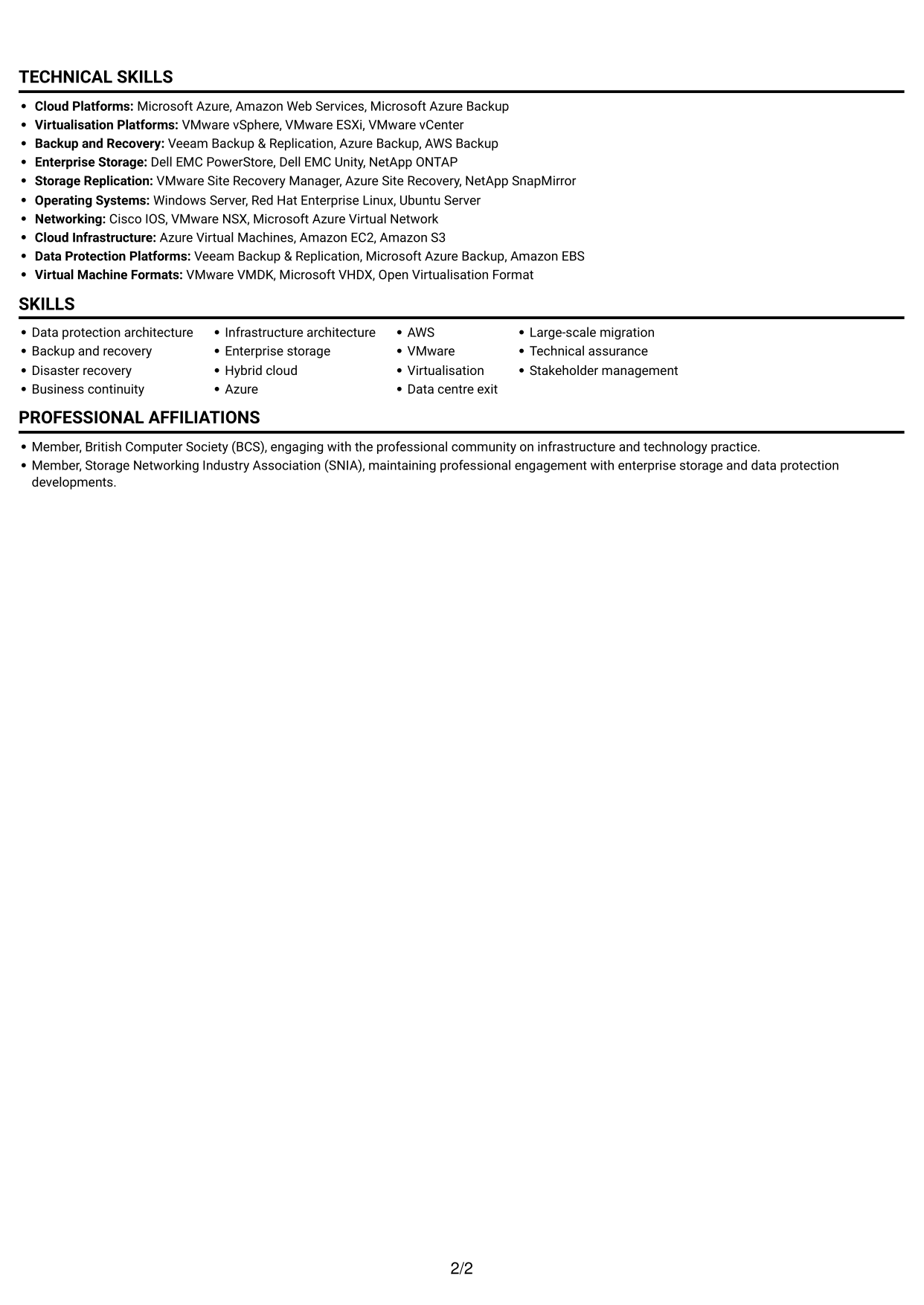 CV example — page 2