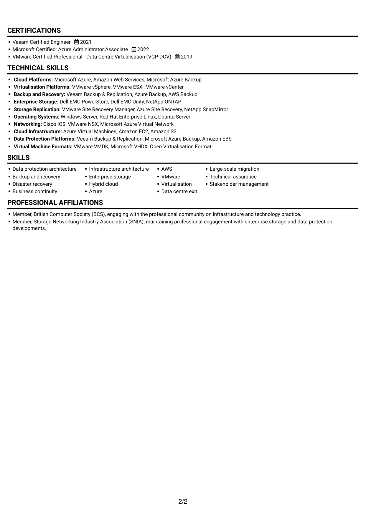 CV example — page 2