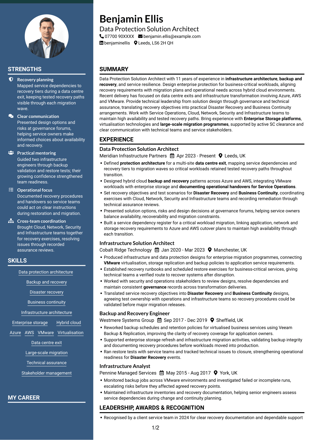 CV example — page 1