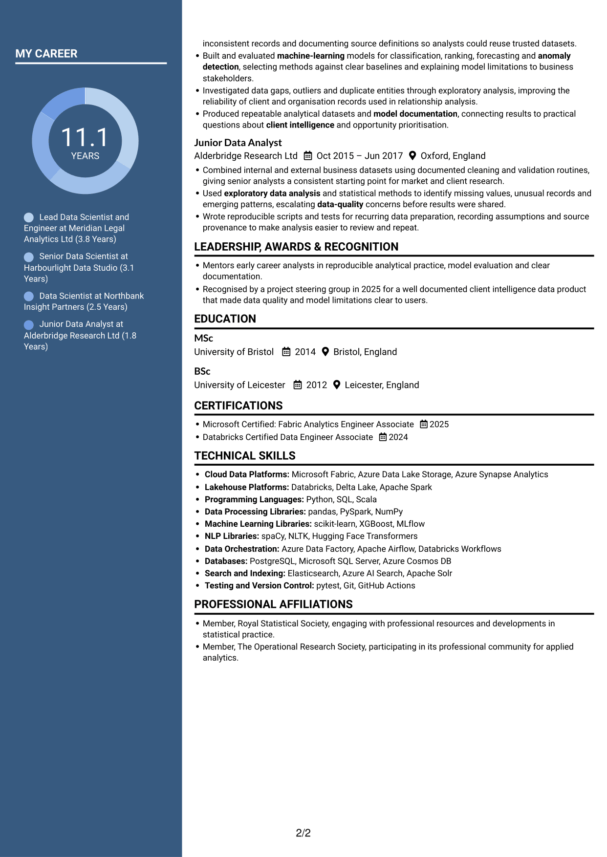 CV example — page 2