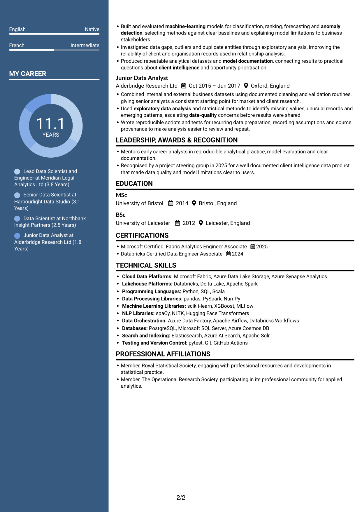 CV example — page 2