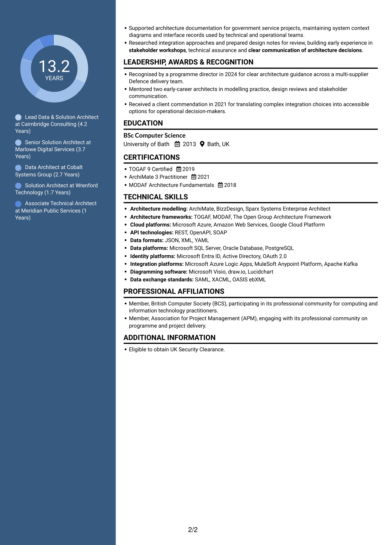 CV example — page 2