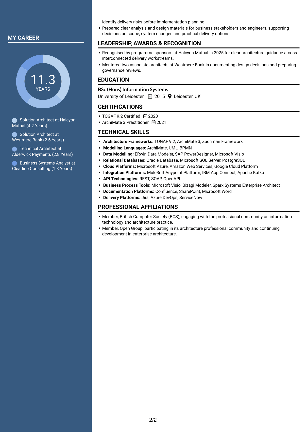 CV example — page 2