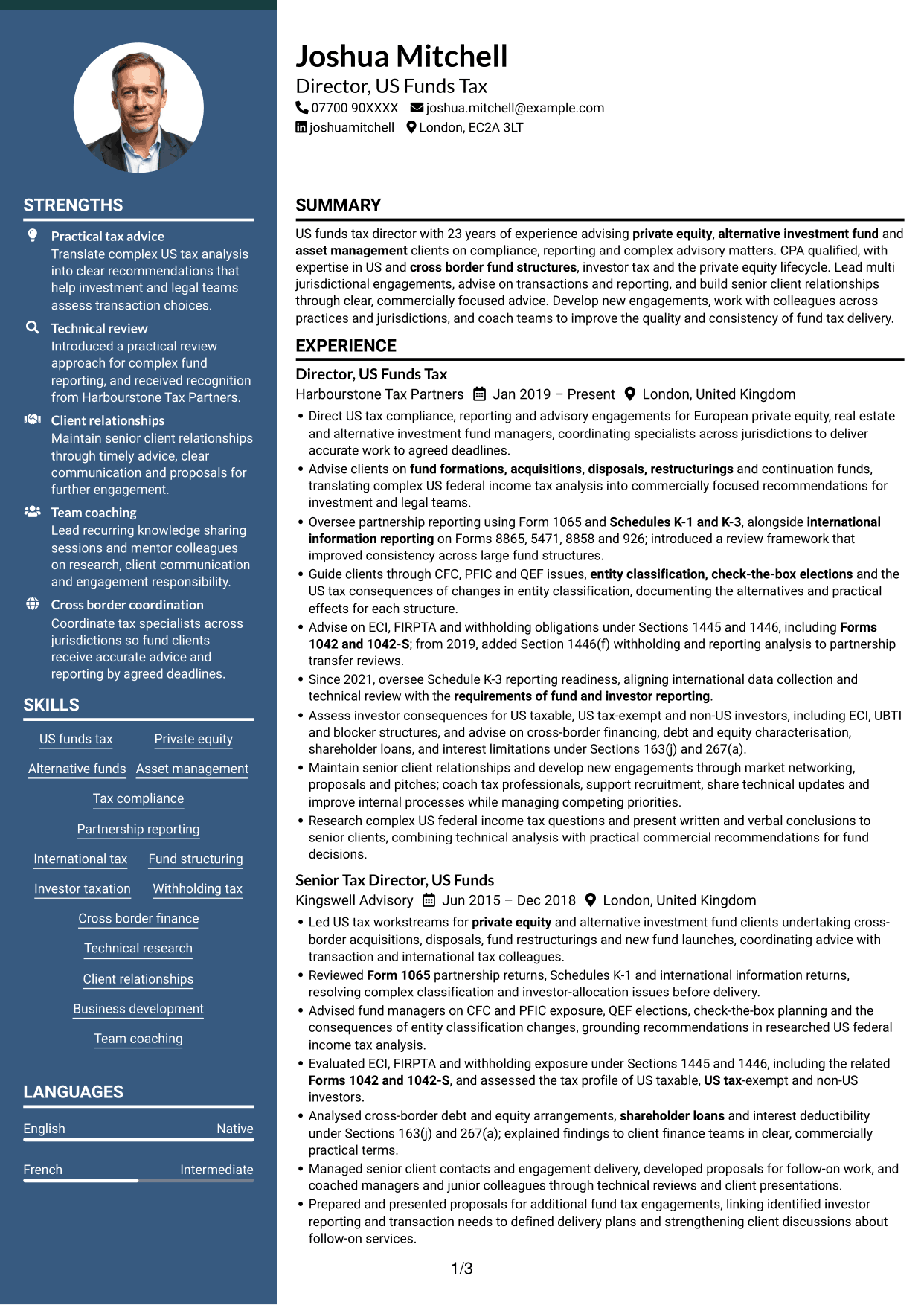 CV example — page 1