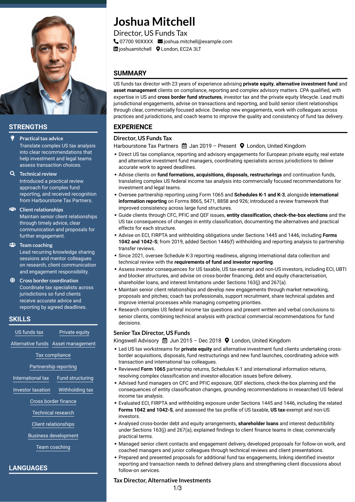 CV example — page 1