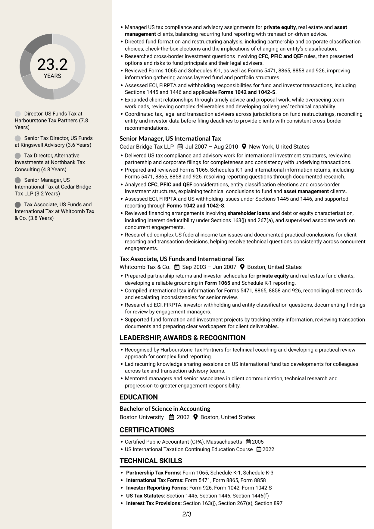CV example — page 2