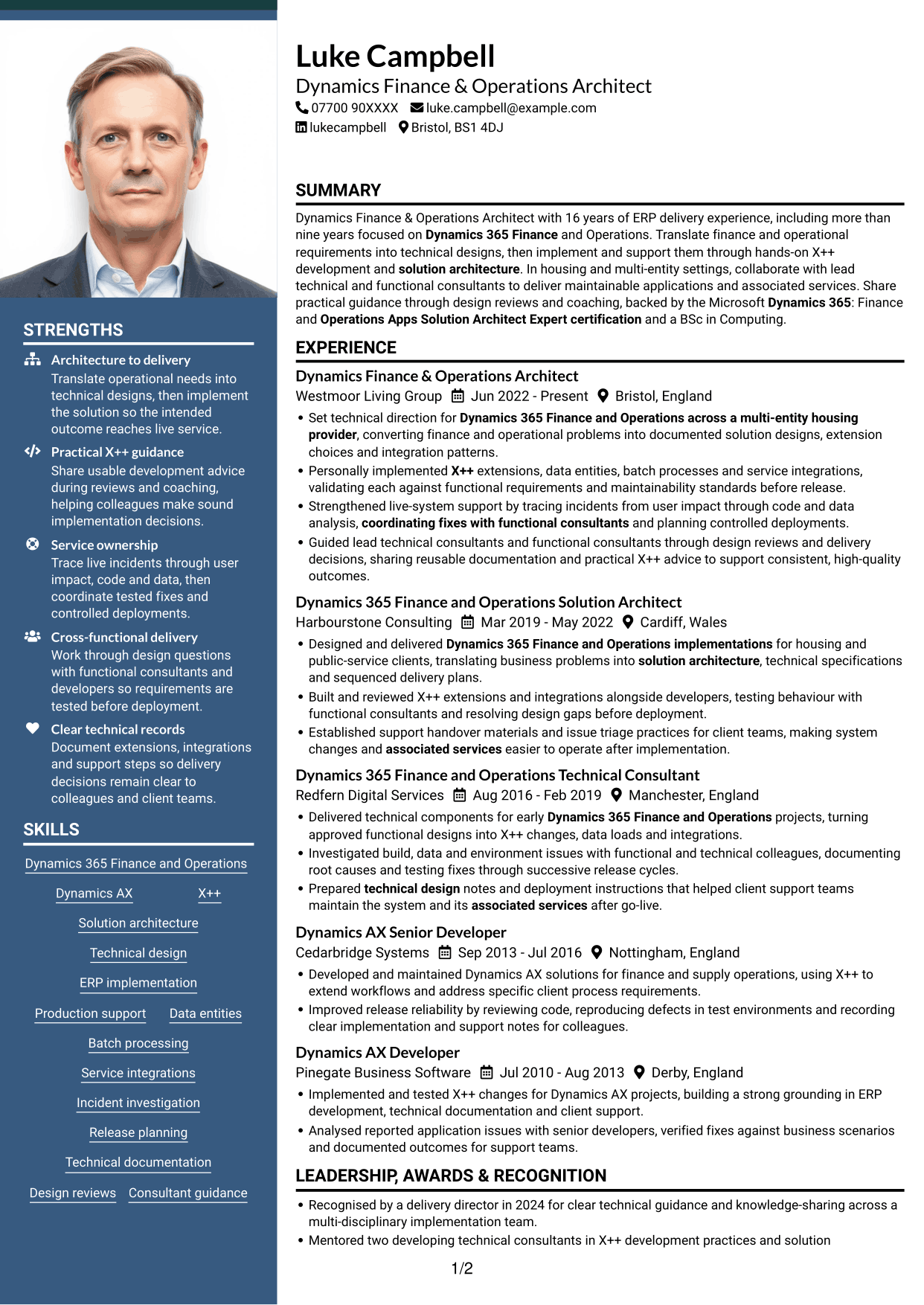 CV example — page 1