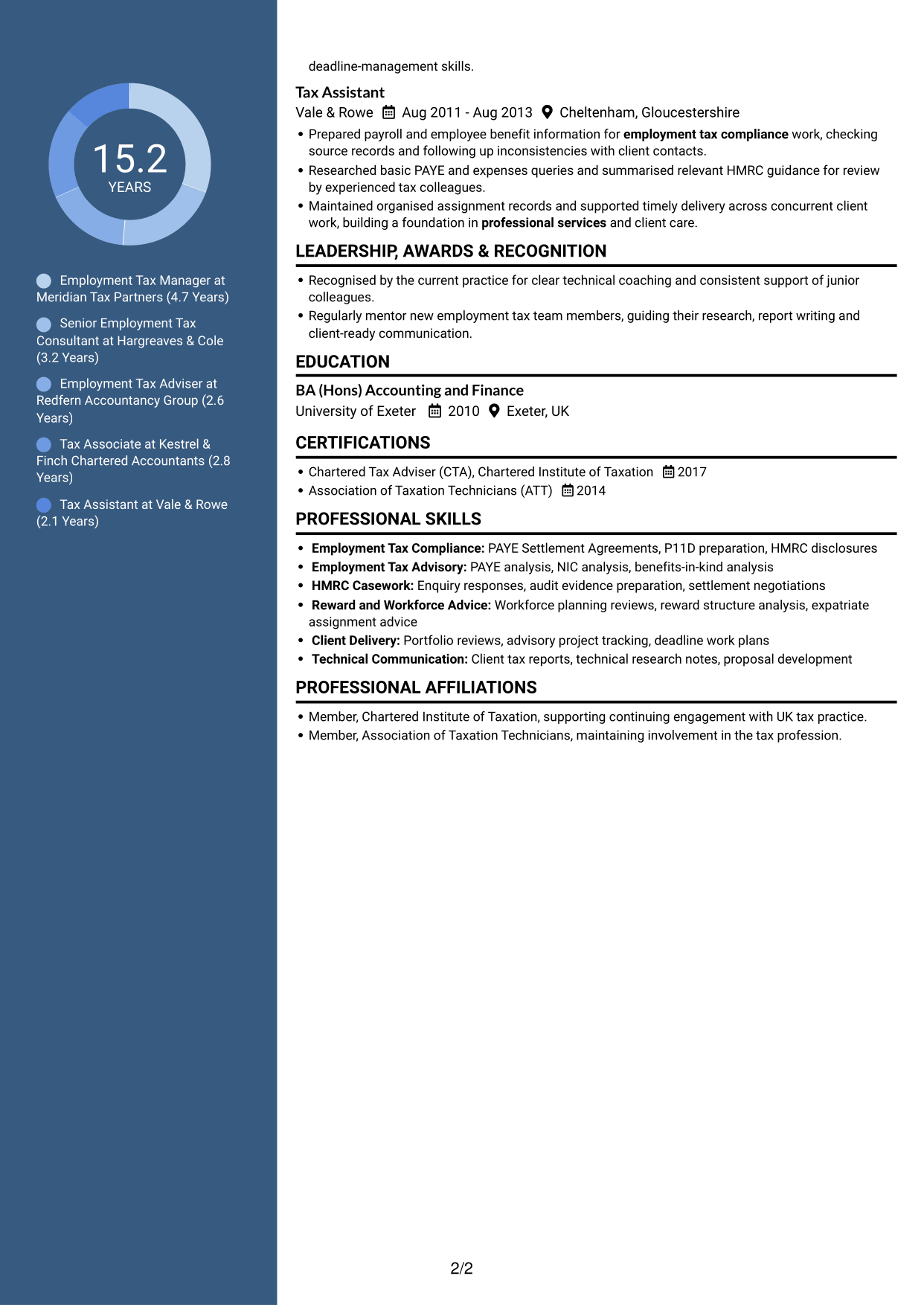 CV example — page 2