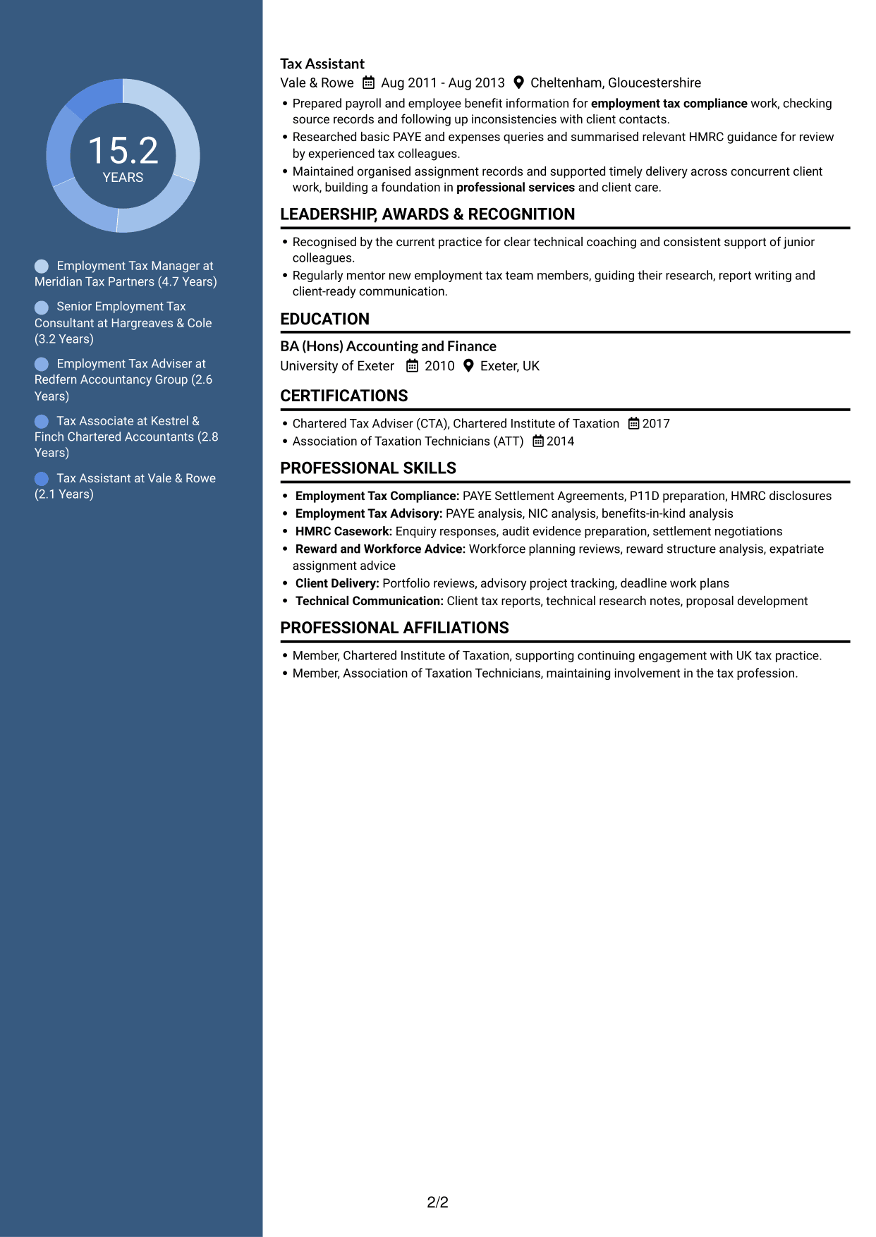 CV example — page 2