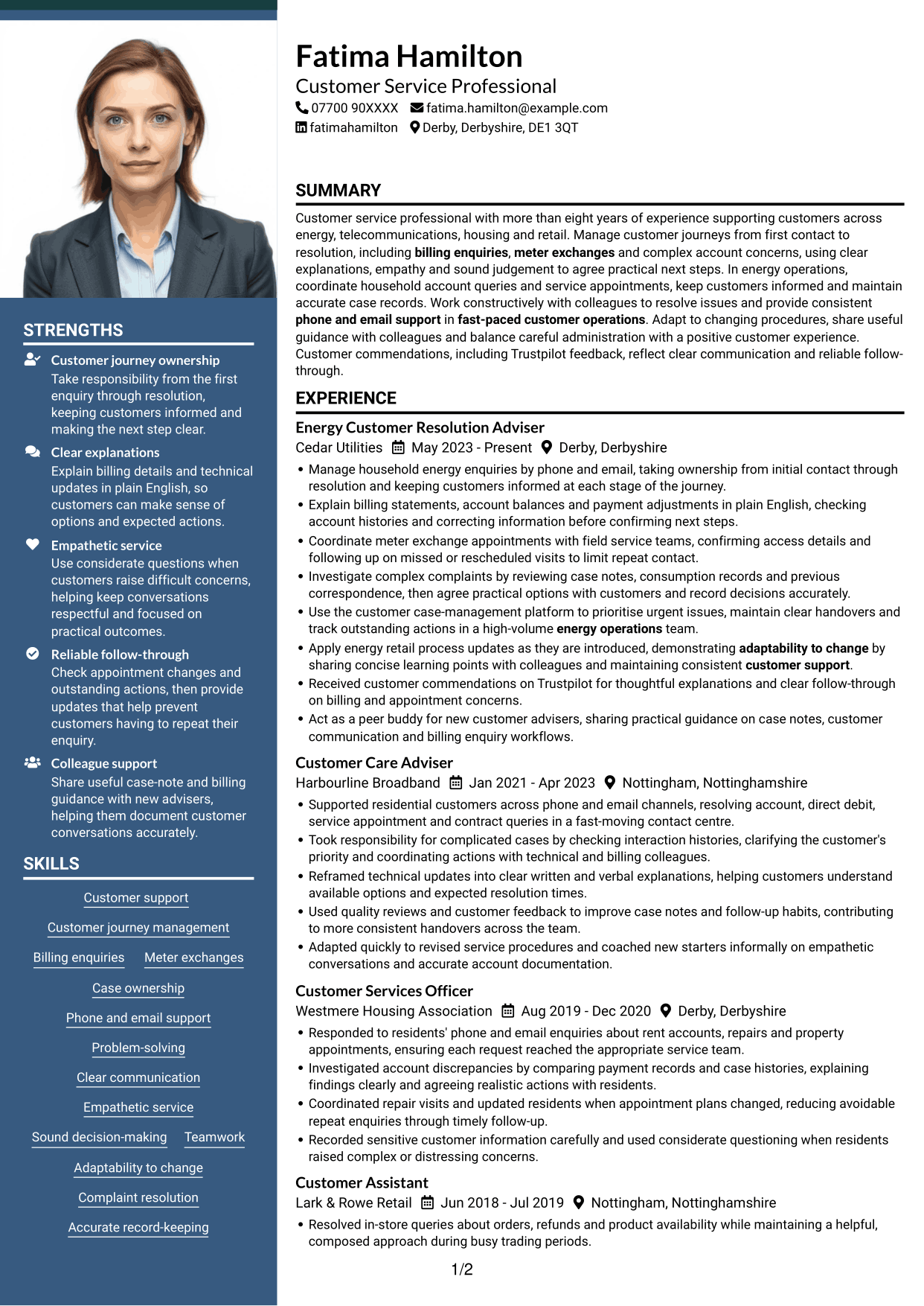 CV example — page 1