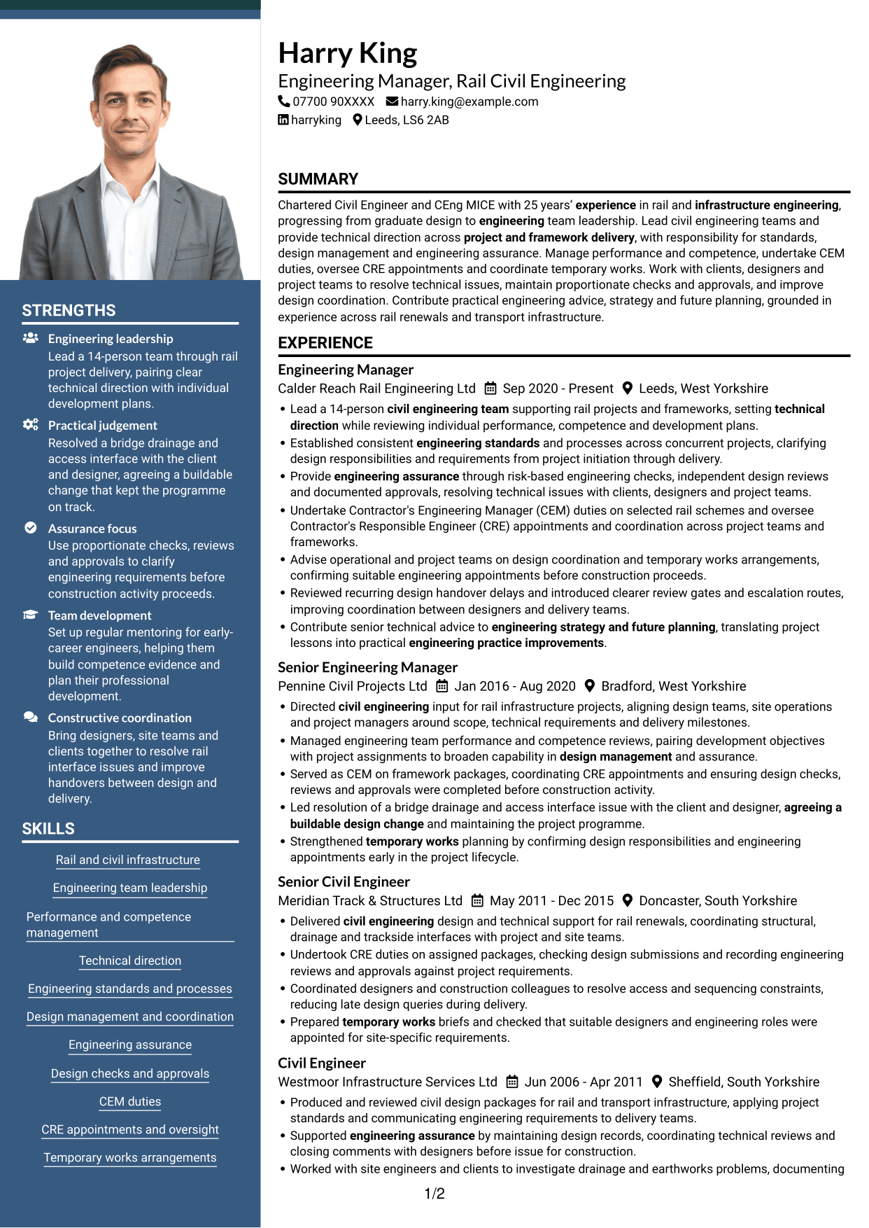 CV example — page 1