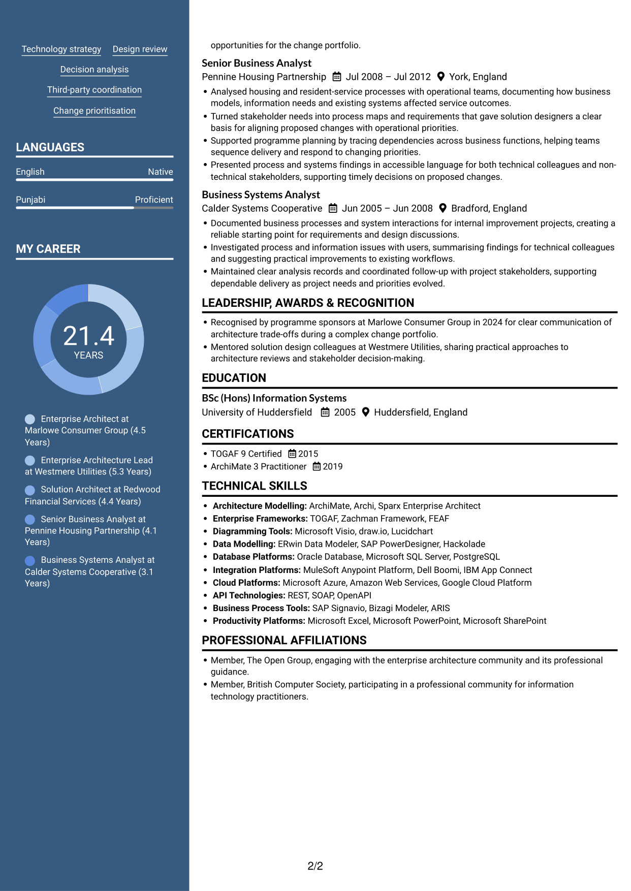 CV example — page 2