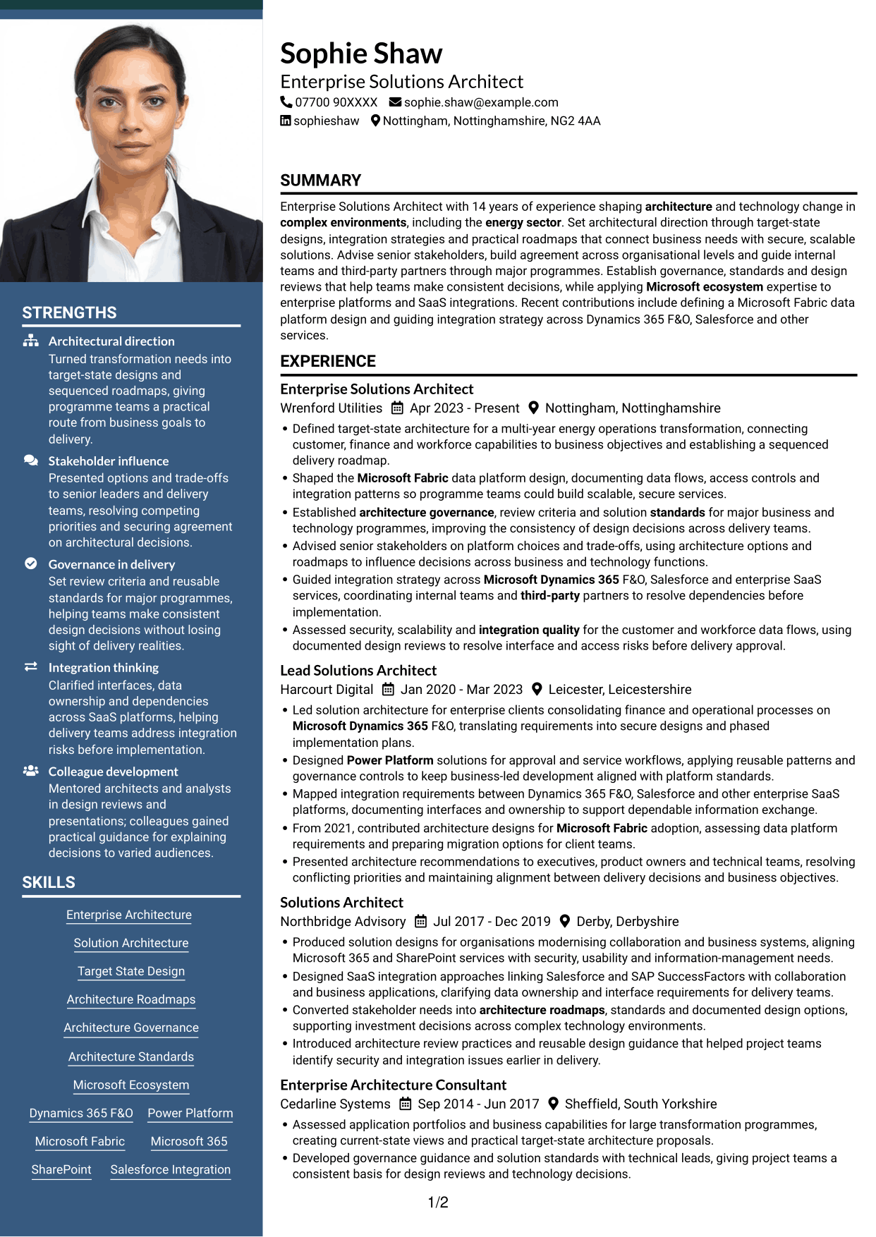 CV example — page 1