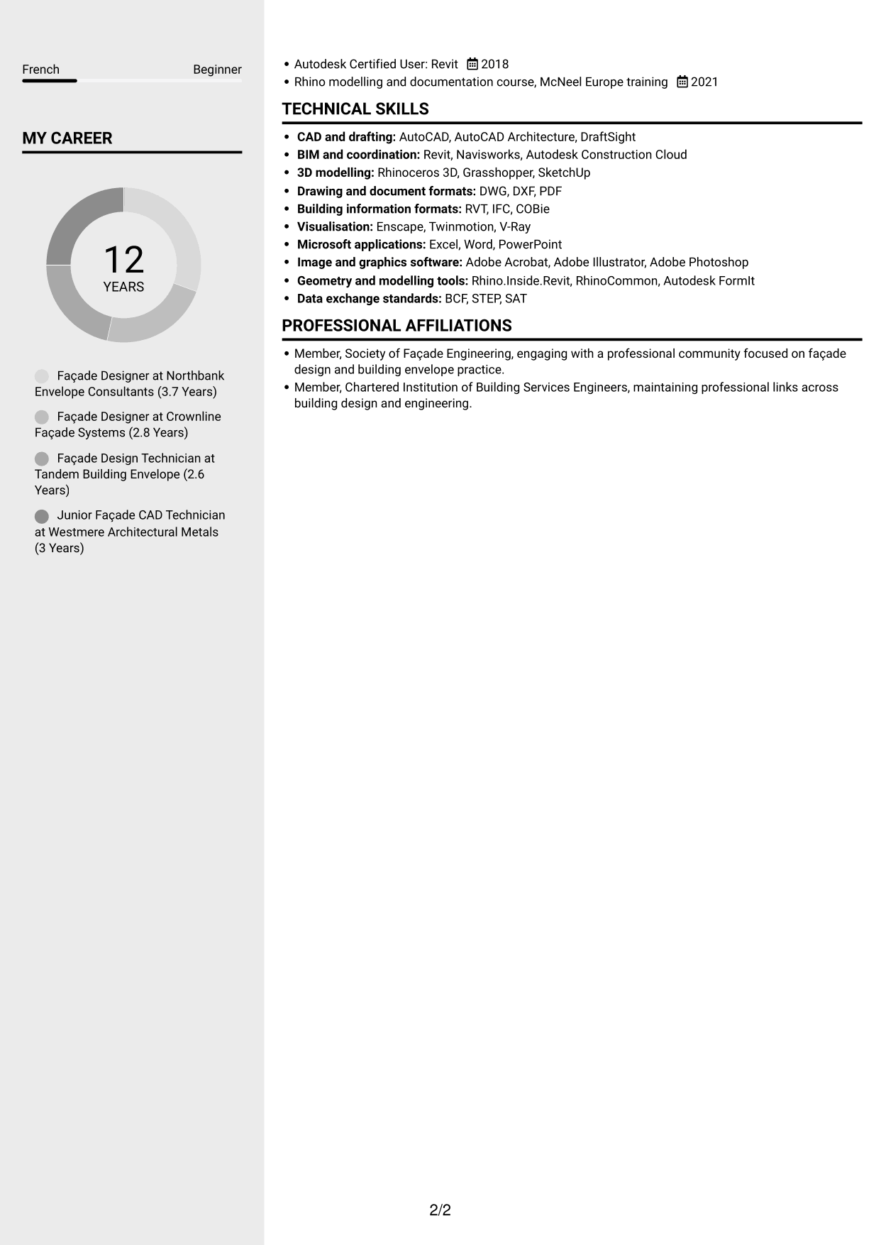 CV example — page 2