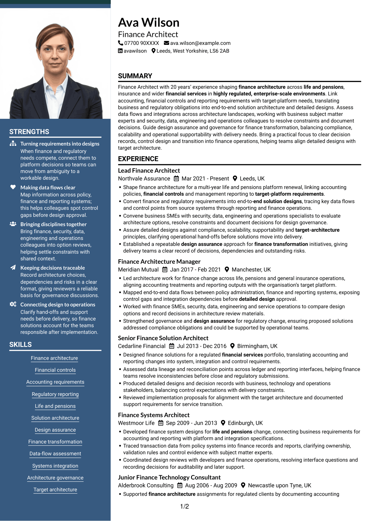 CV example — page 1
