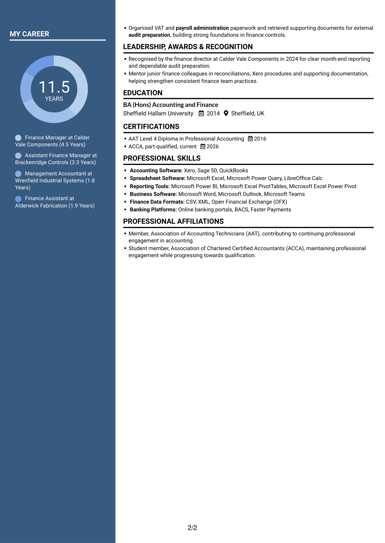 CV example — page 2