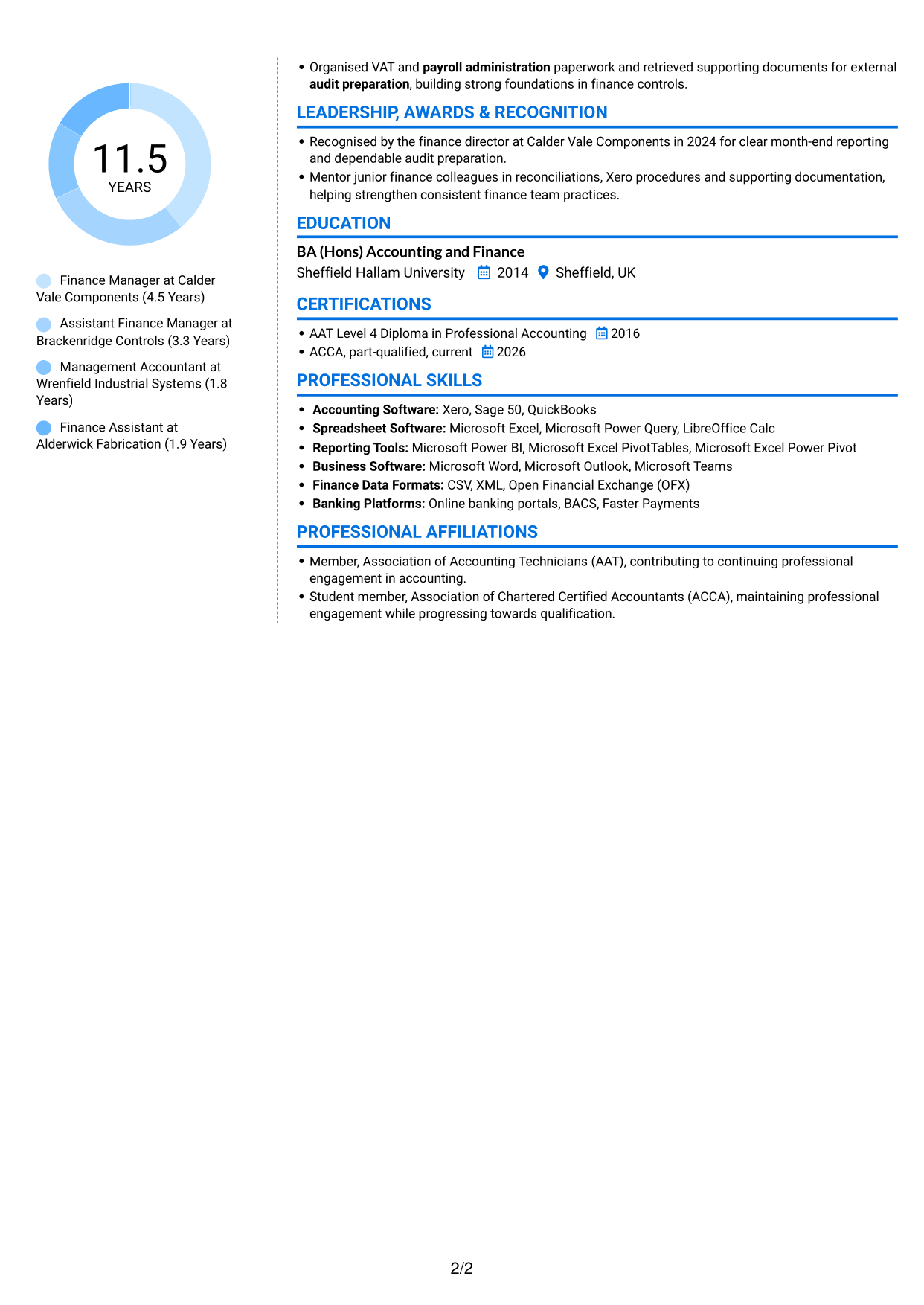 CV example — page 2