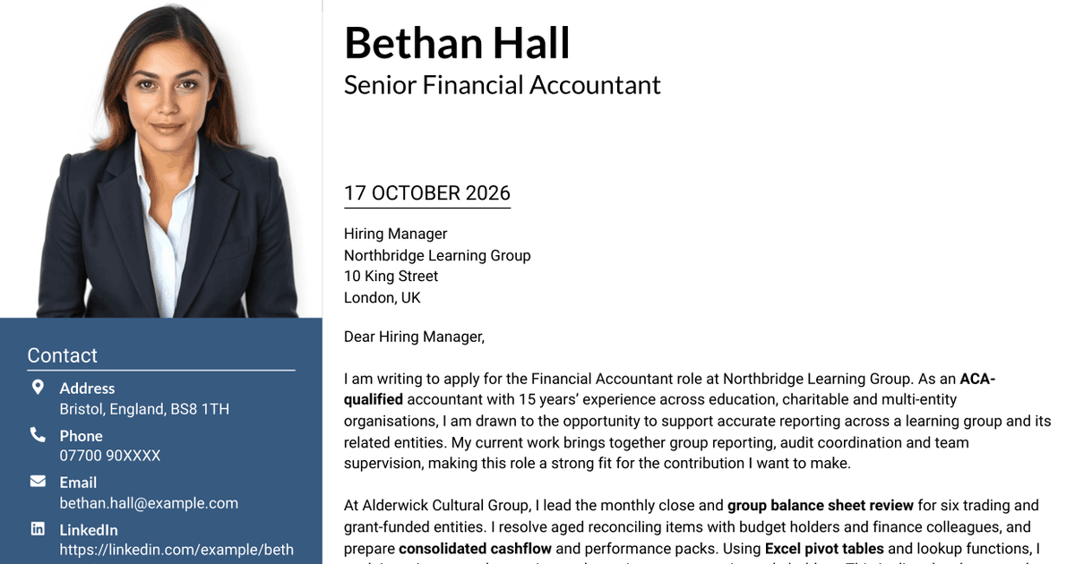 7 Financial Accountant - Financial Reporting and Compliance Cover Letter Templates with Example