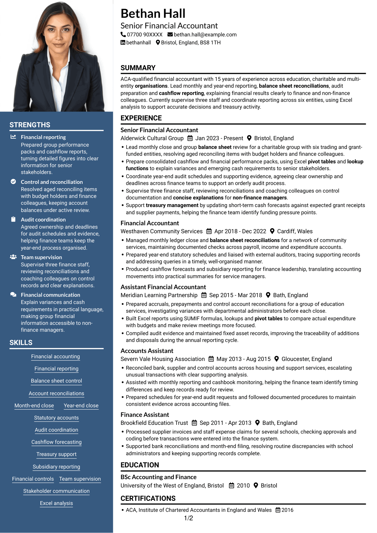 CV example — page 1