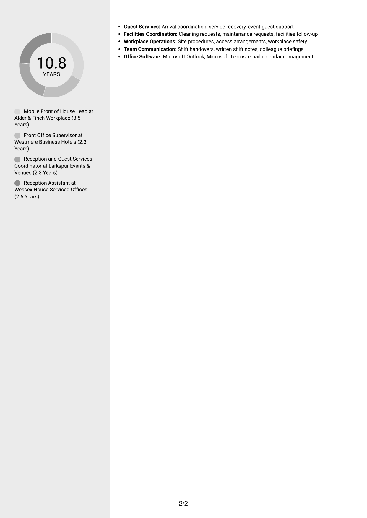 CV example — page 2