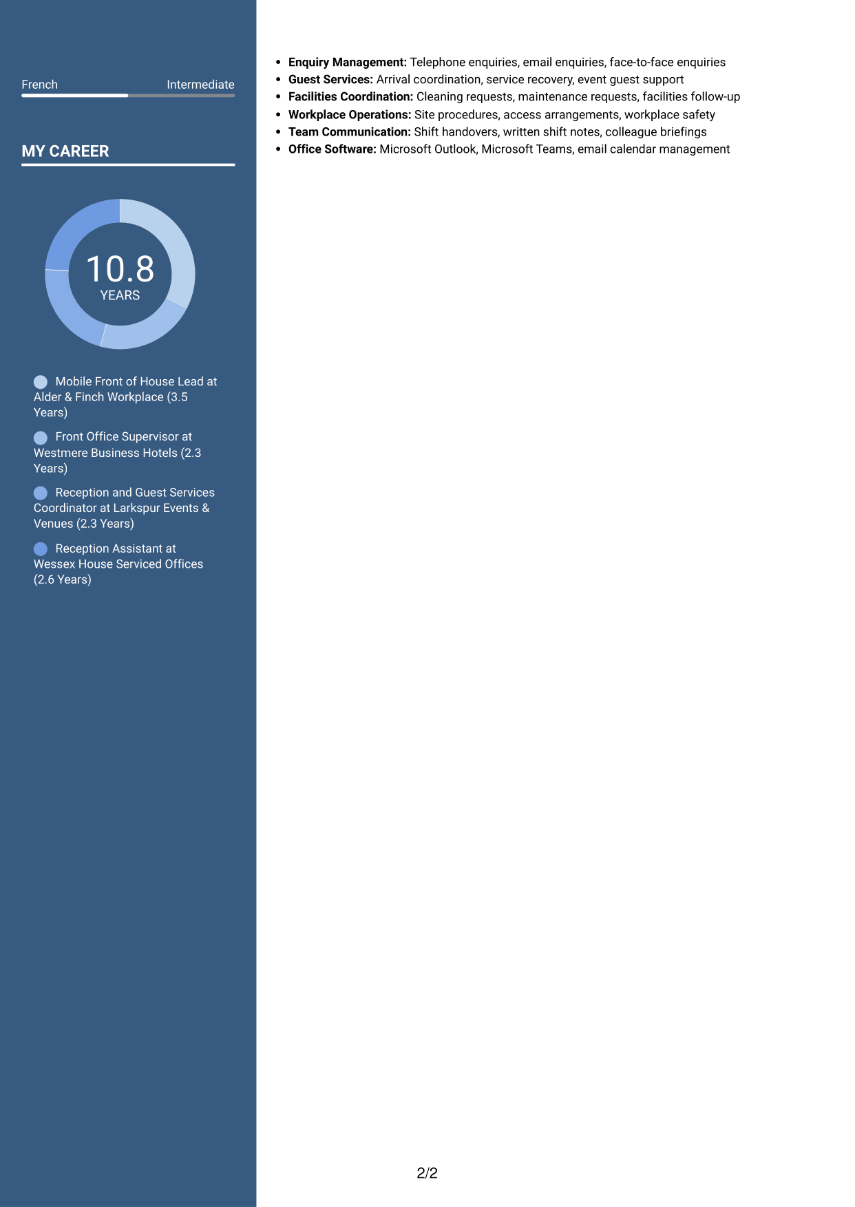 CV example — page 2