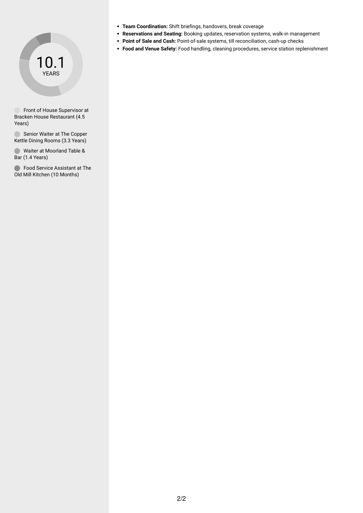 CV example — page 2