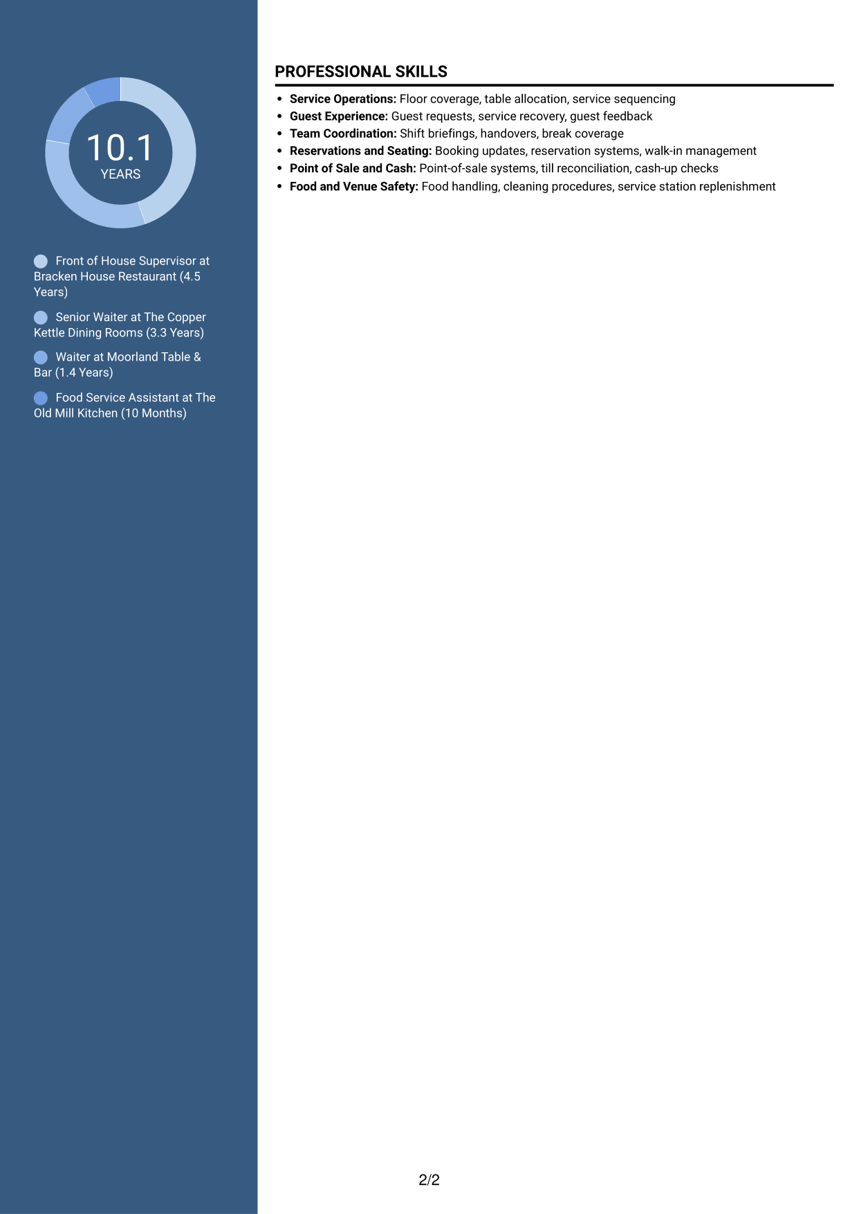 CV example — page 2