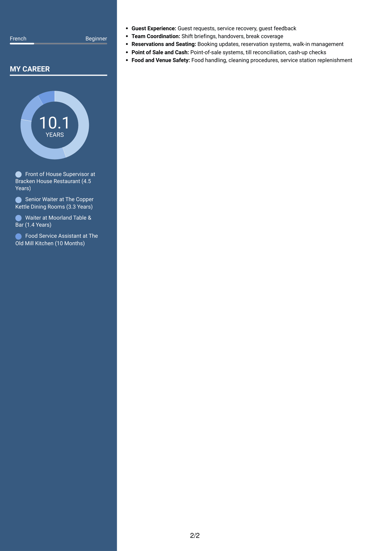CV example — page 2