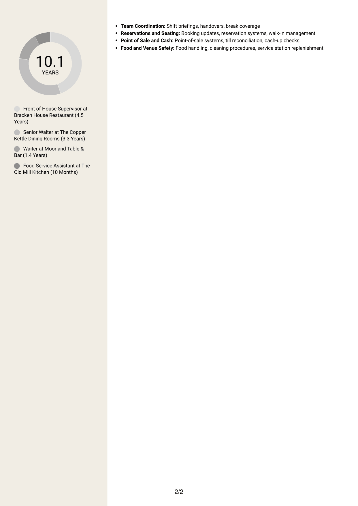 CV example — page 2
