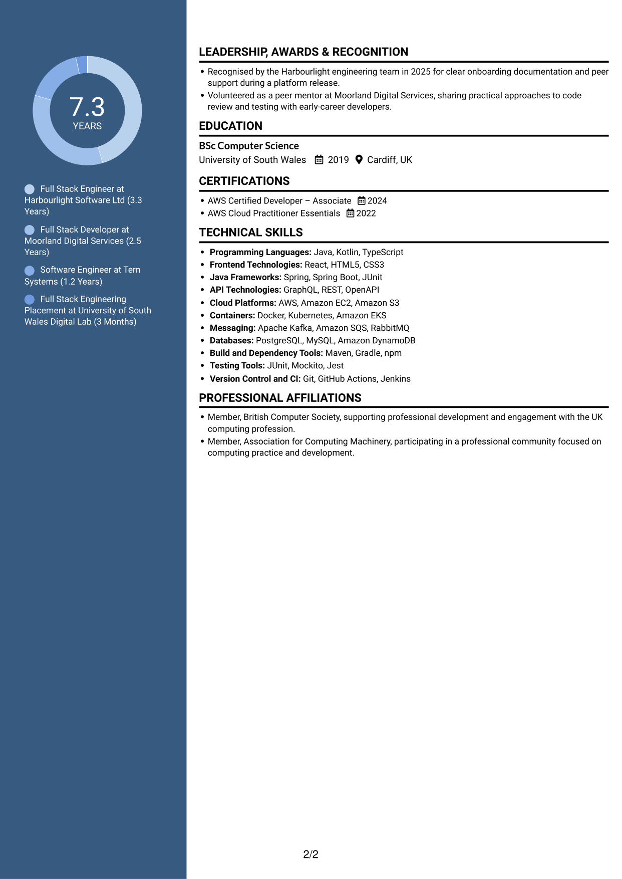 CV example — page 2