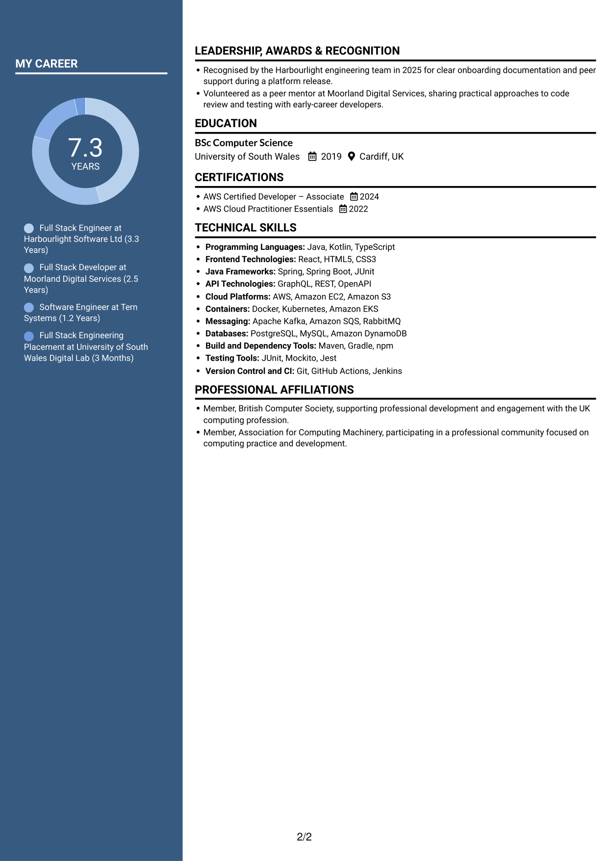 CV example — page 2