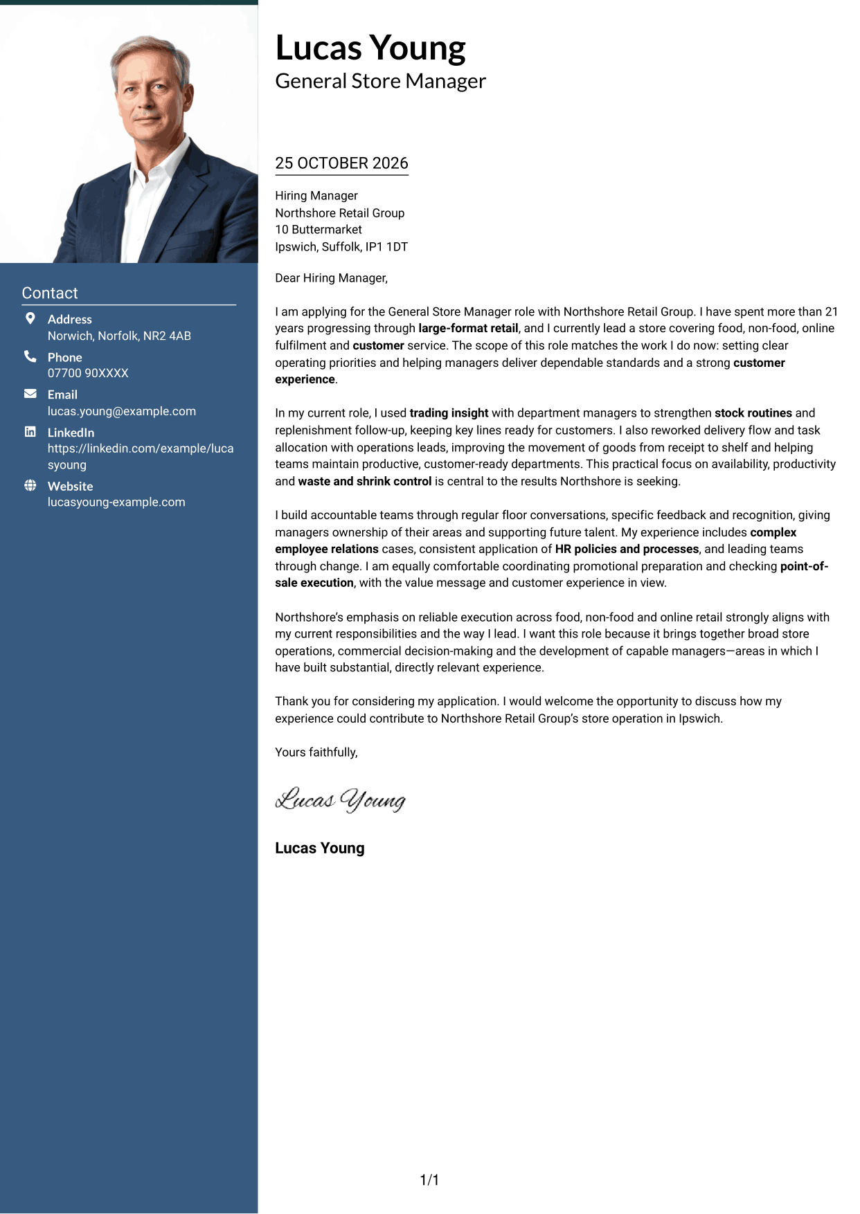Cover letter example — page 1