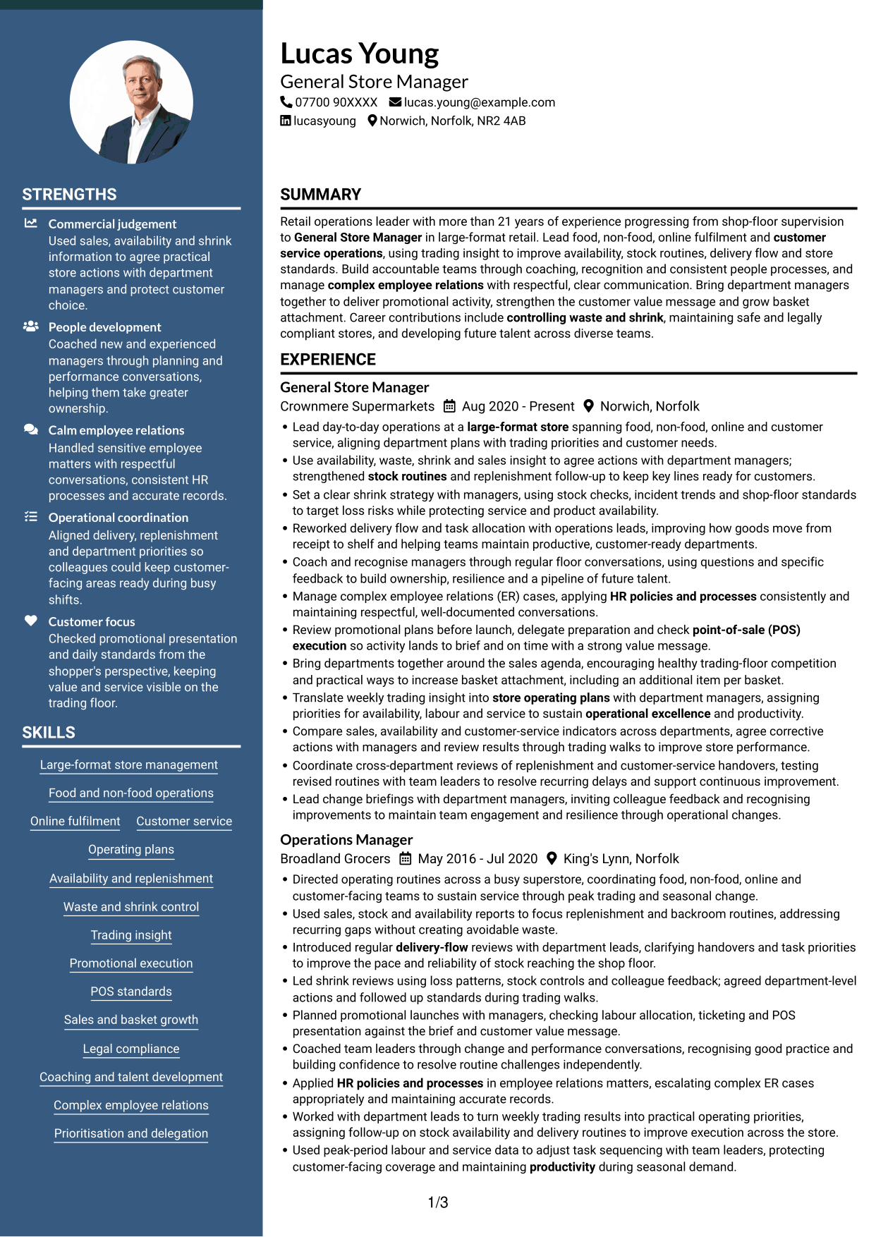 CV example — page 1