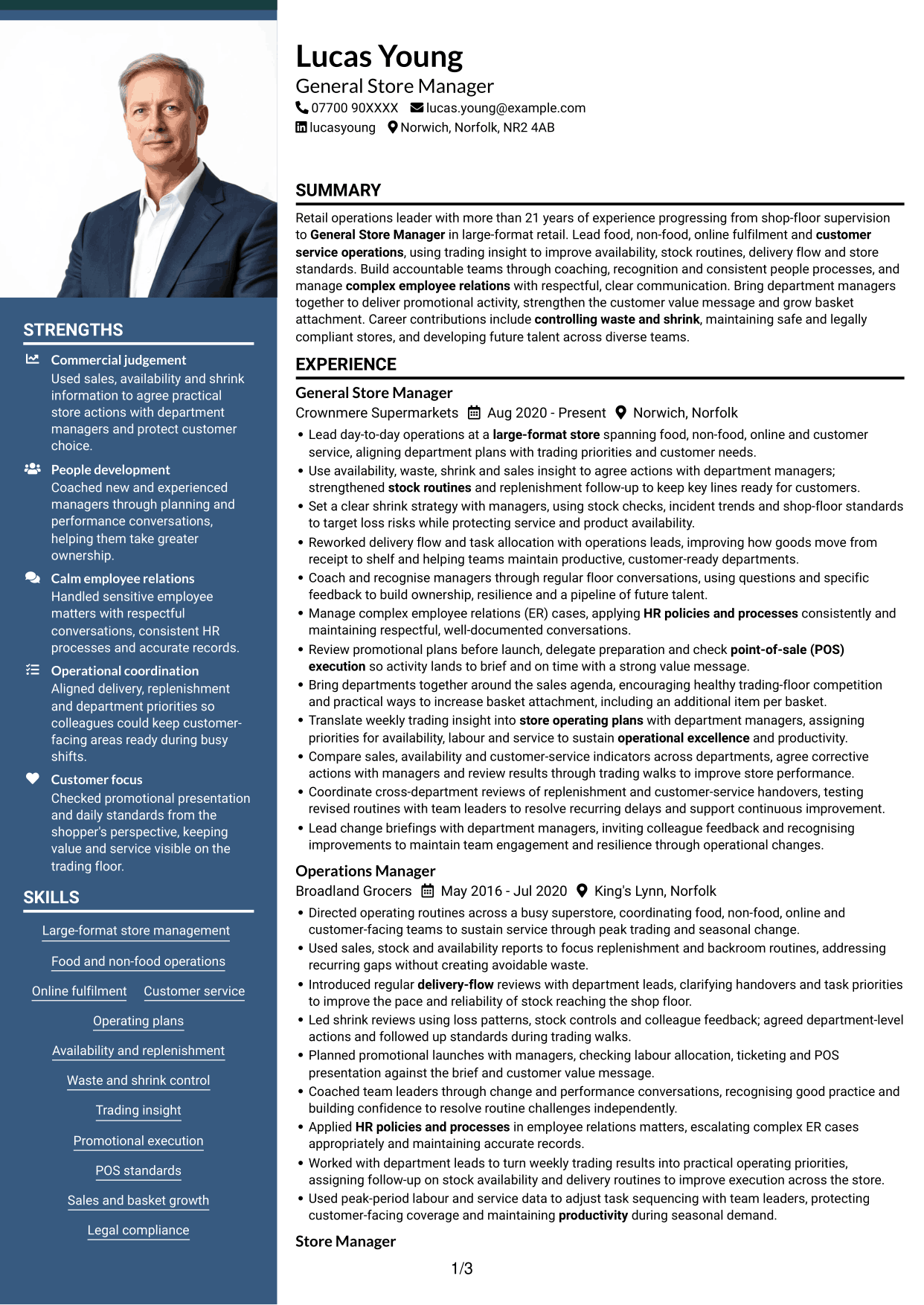 CV example — page 1