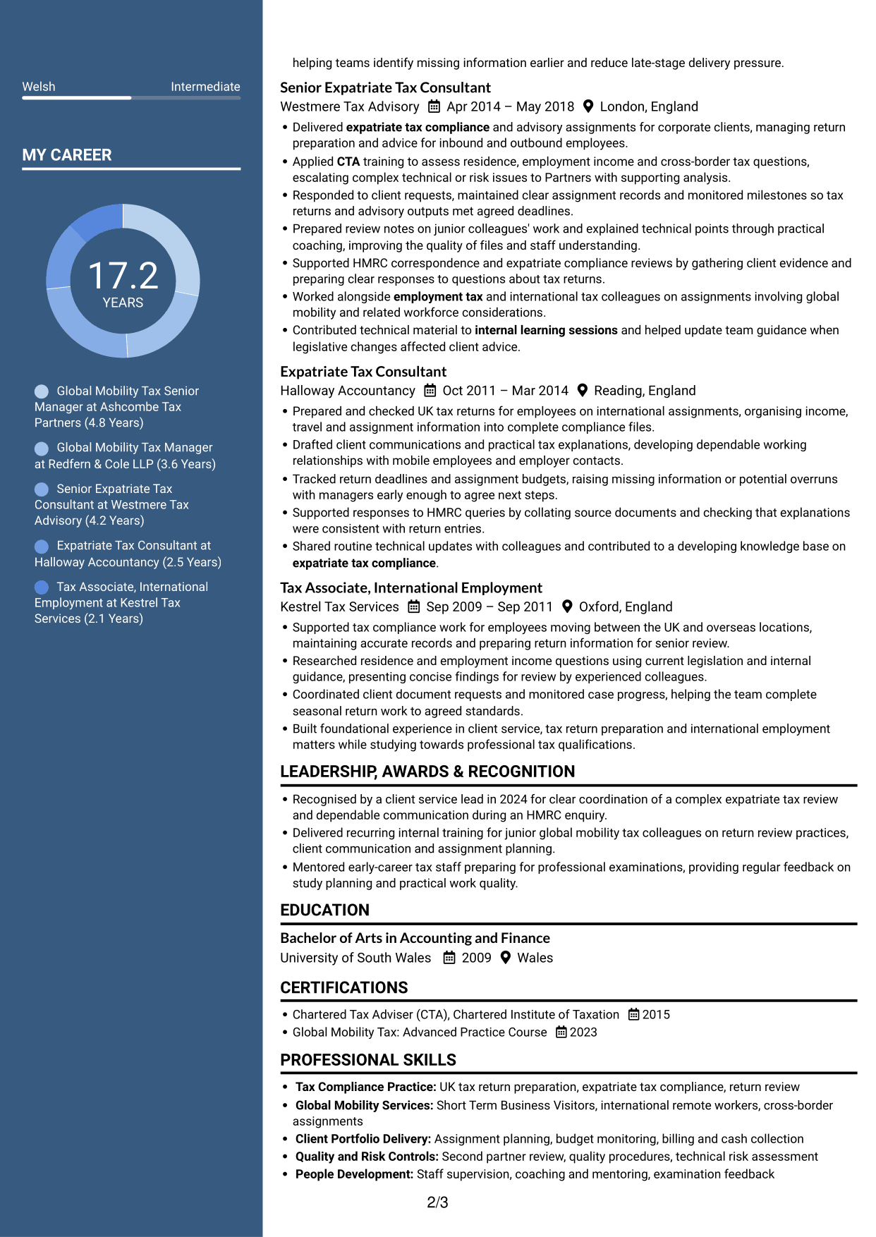 CV example — page 2