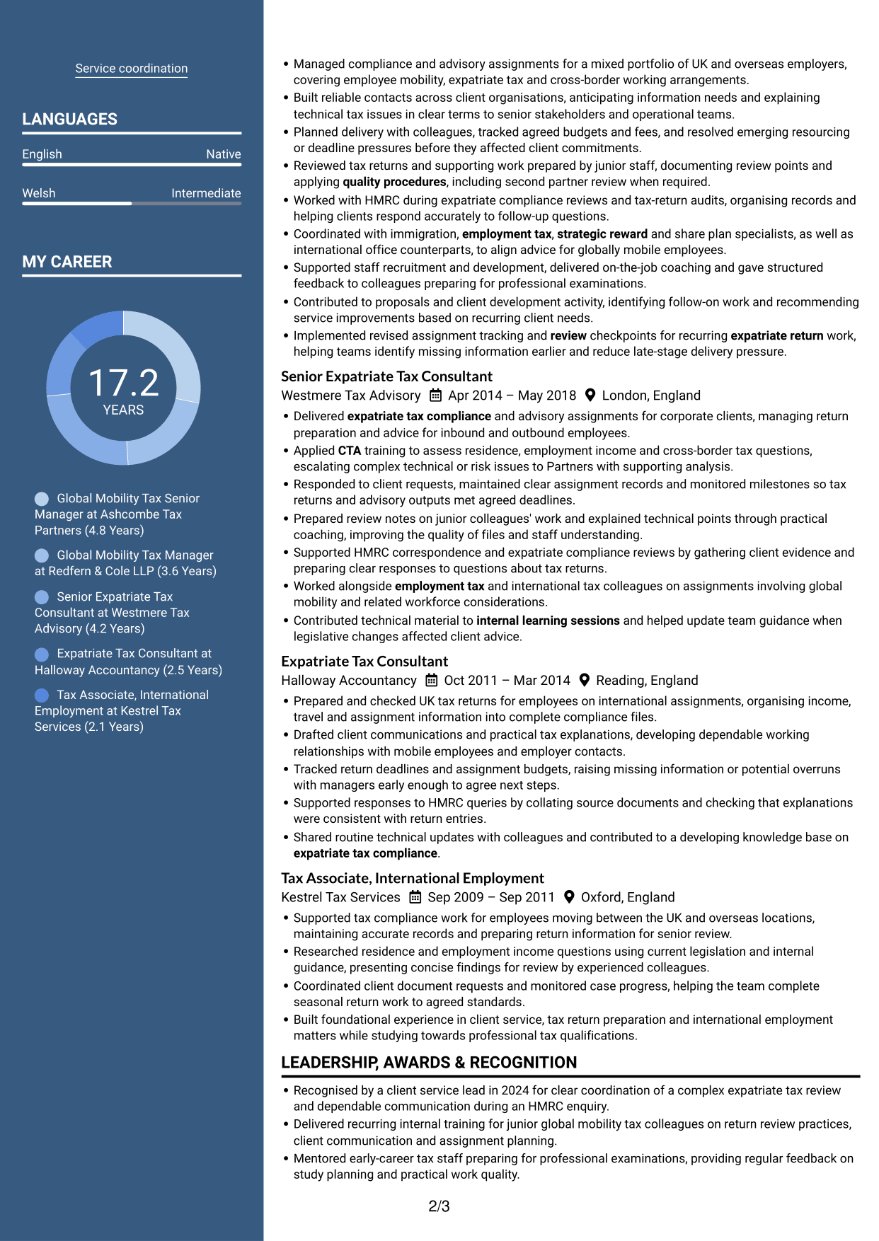 CV example — page 2