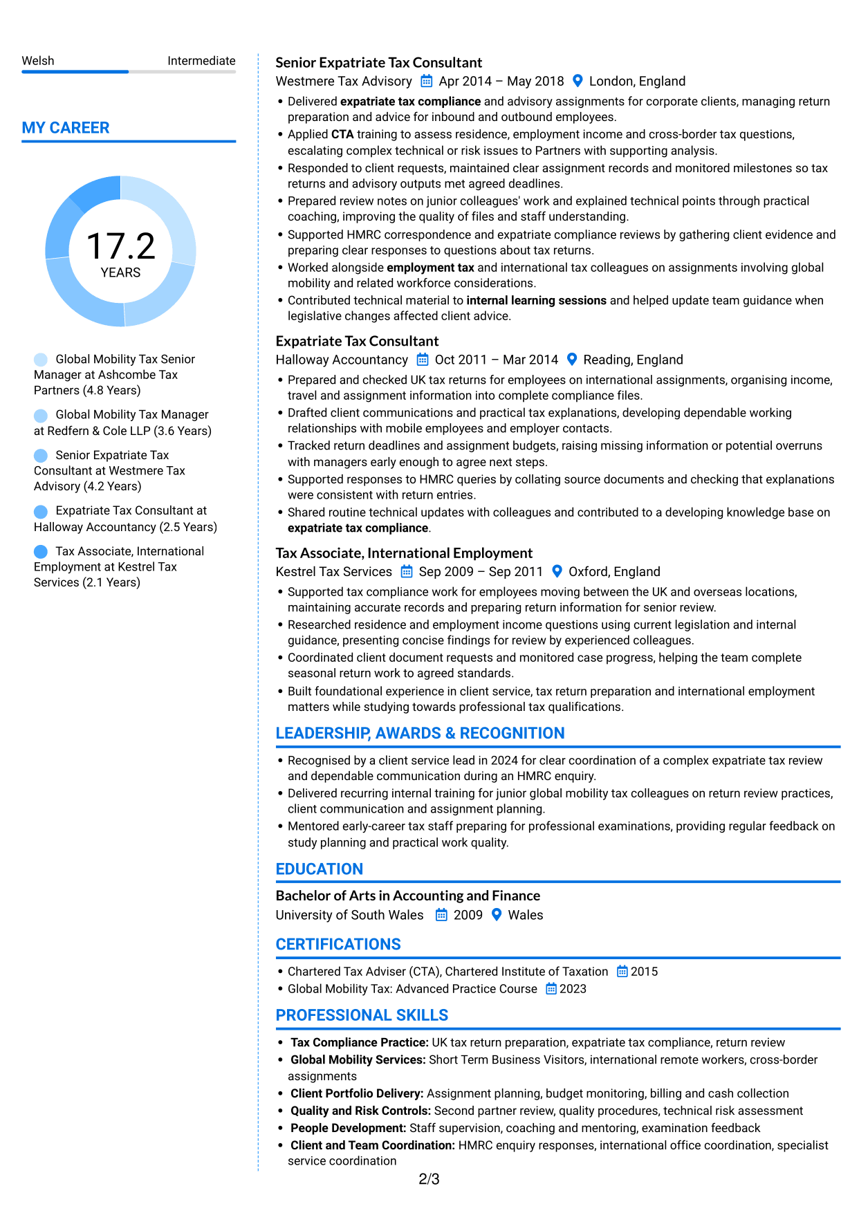 CV example — page 2
