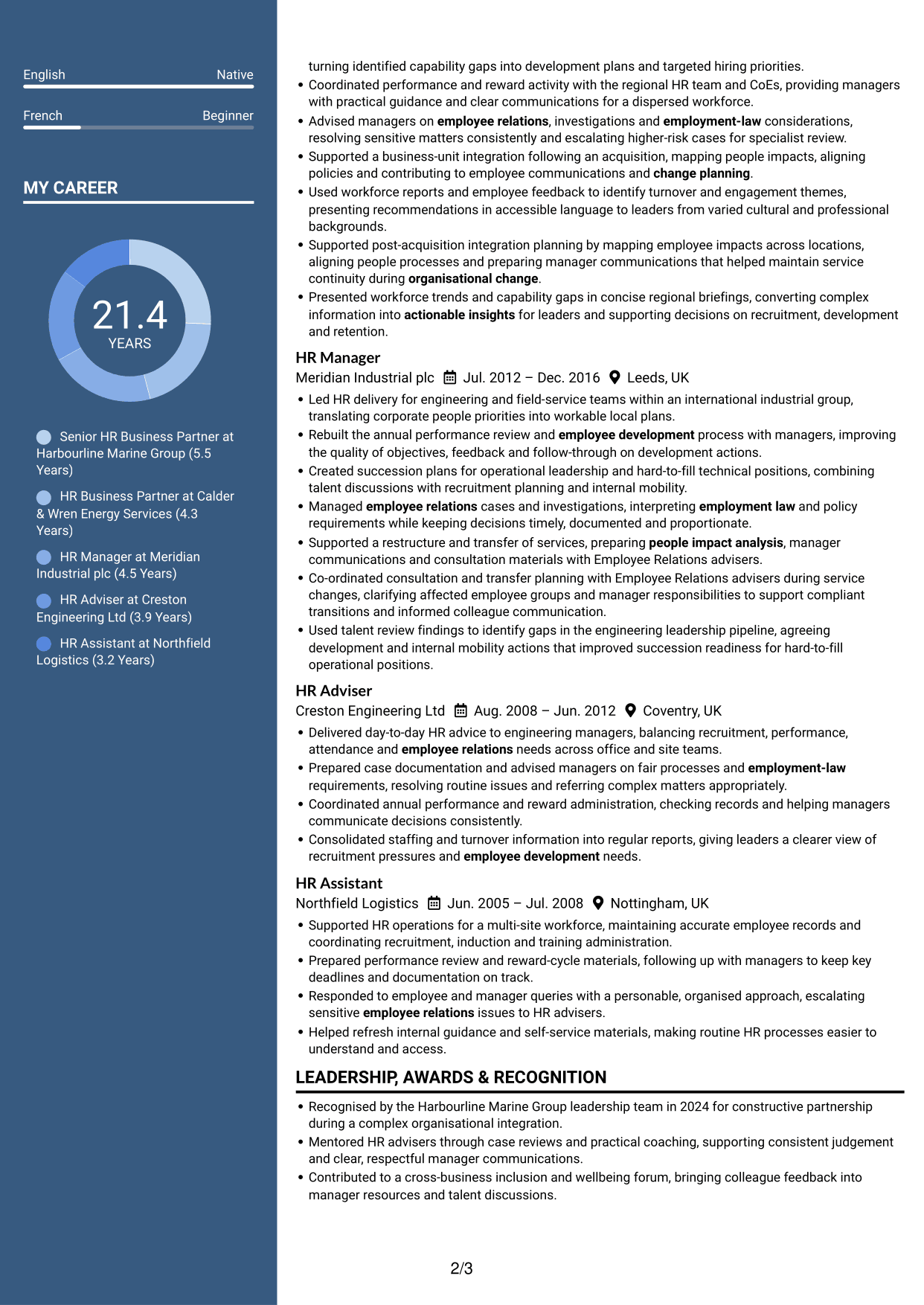 CV example — page 2