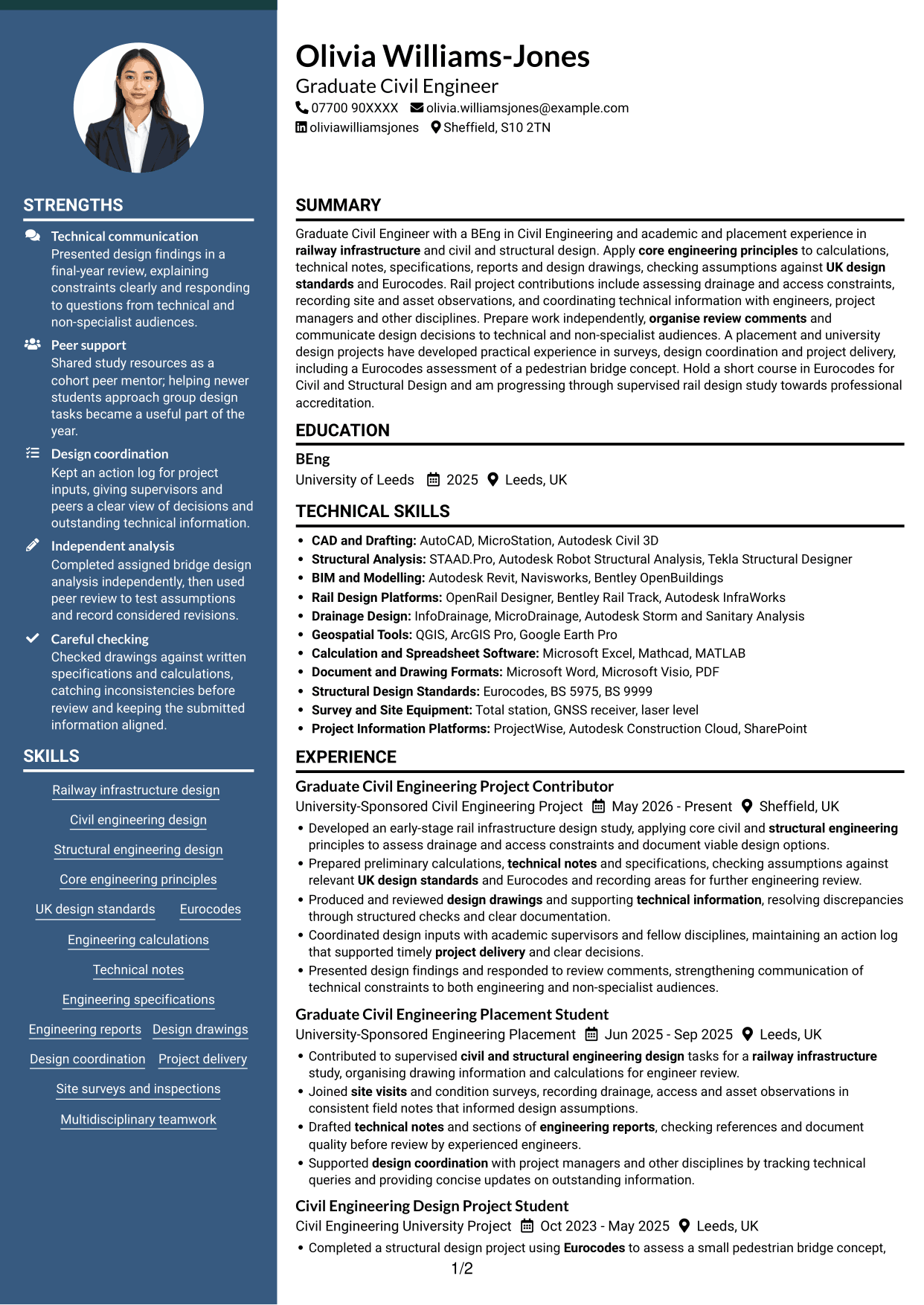 CV example — page 1