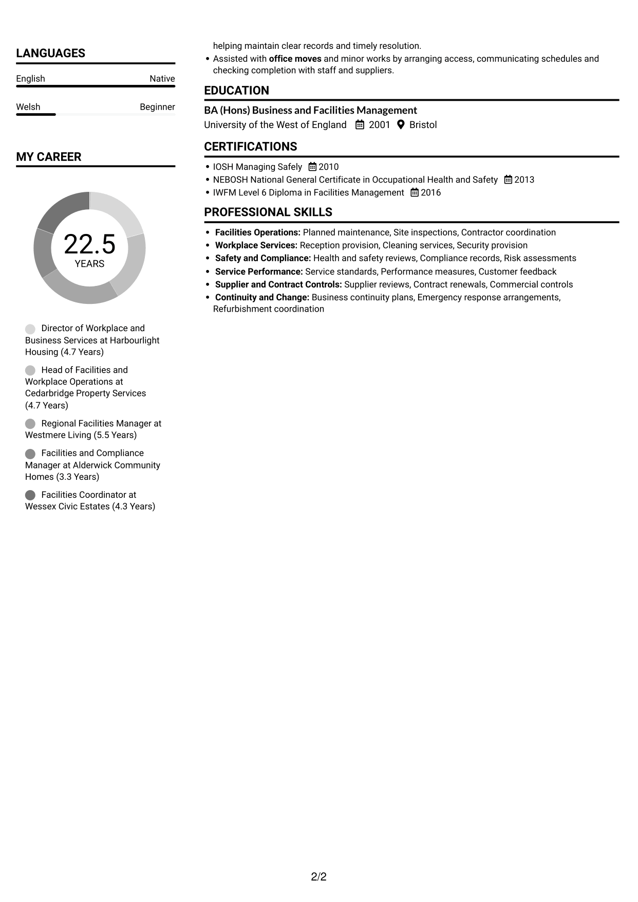 CV example — page 2