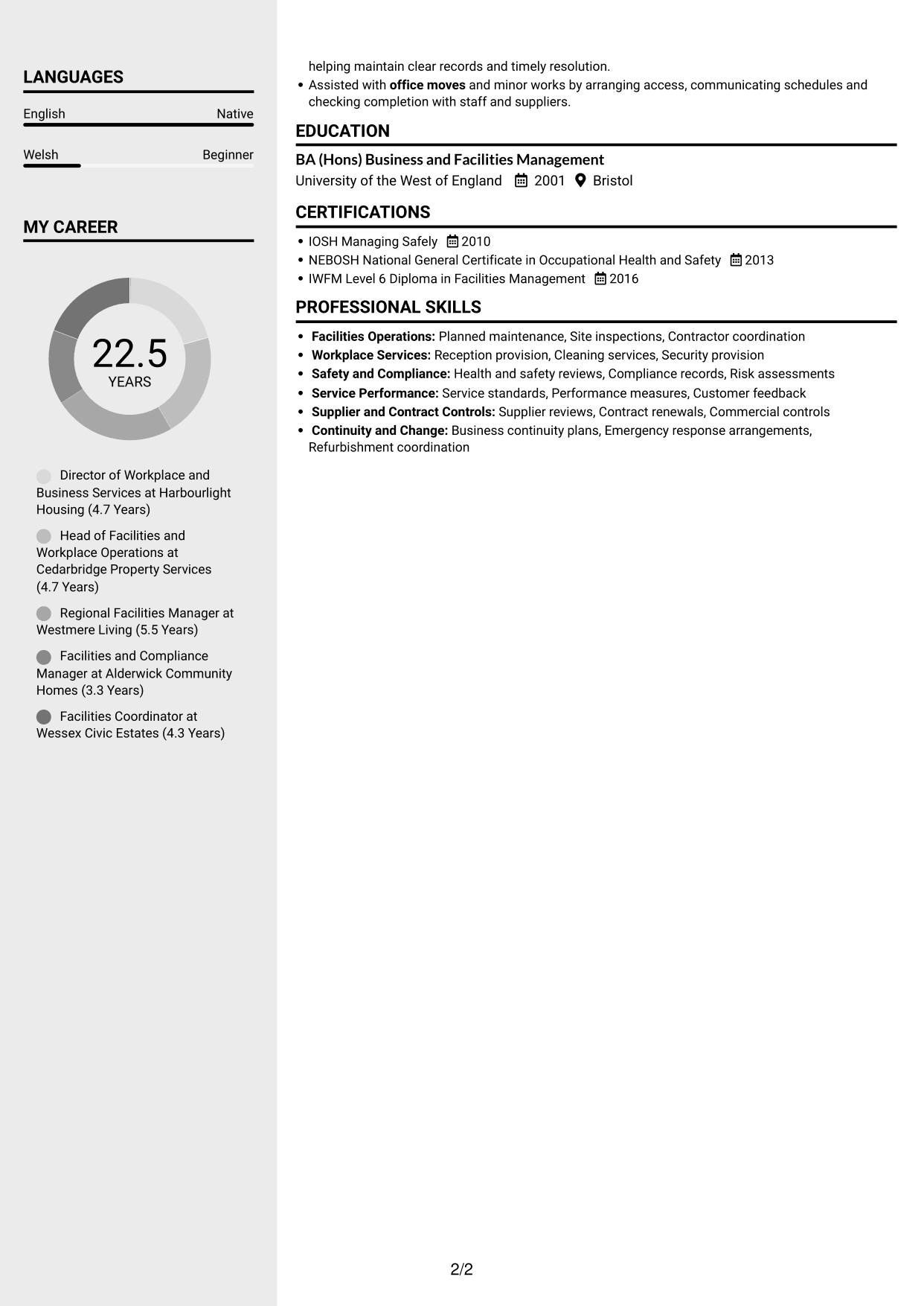 CV example — page 2