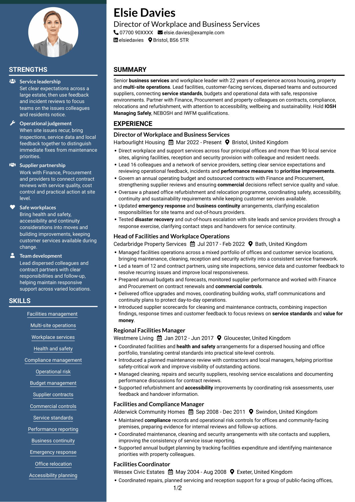 CV example — page 1